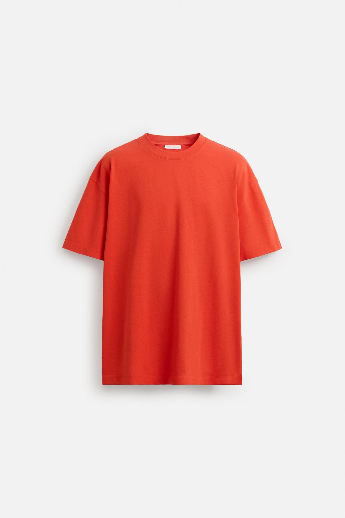자라 헤비웨이트 오렌지 반팔 티셔츠 1887/455 BRIGHT ORANGE - 메인 이미지