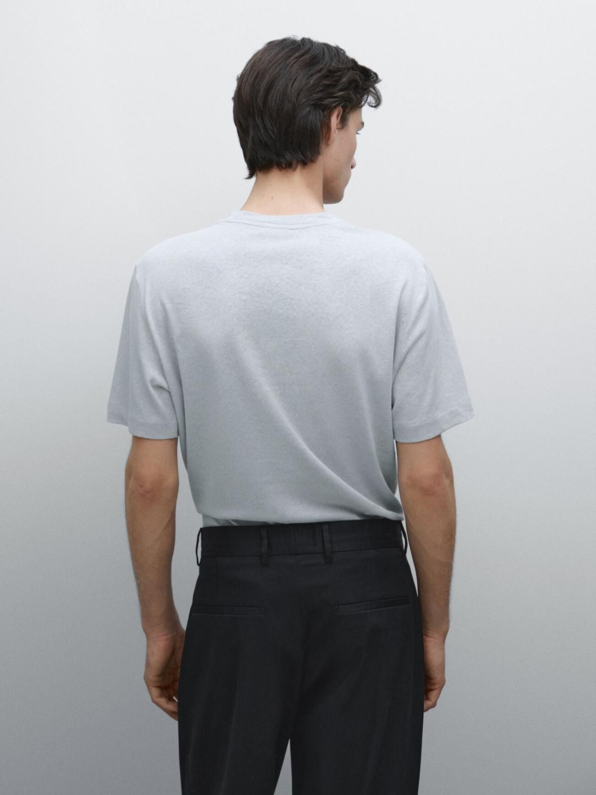 마시모두띠 반팔 린넨 혼방 티셔츠 1412/242 LIGHT BLUE - 상세 이미지 4