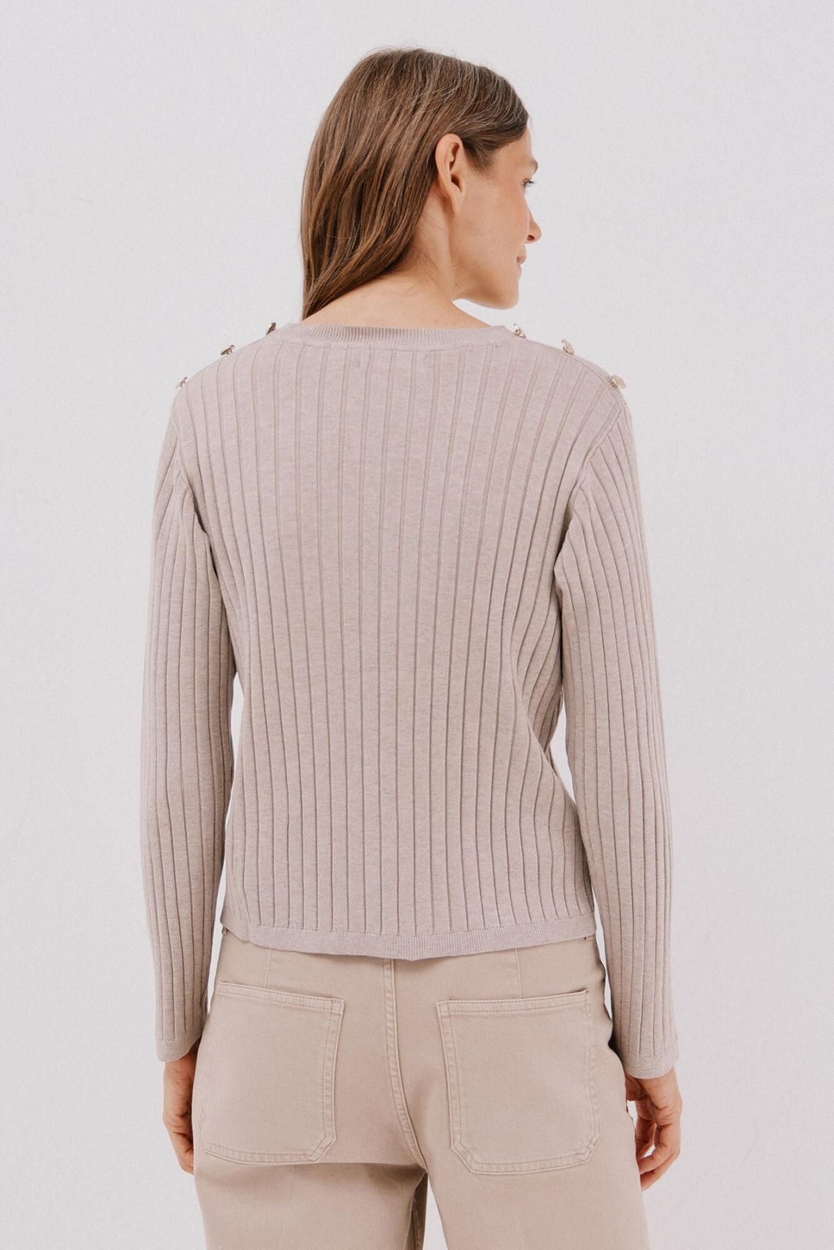꼬르떼피엘 데일리 골지 라운드넥 니트 스웨터 6212664 BEIGE - 상세 이미지 5
