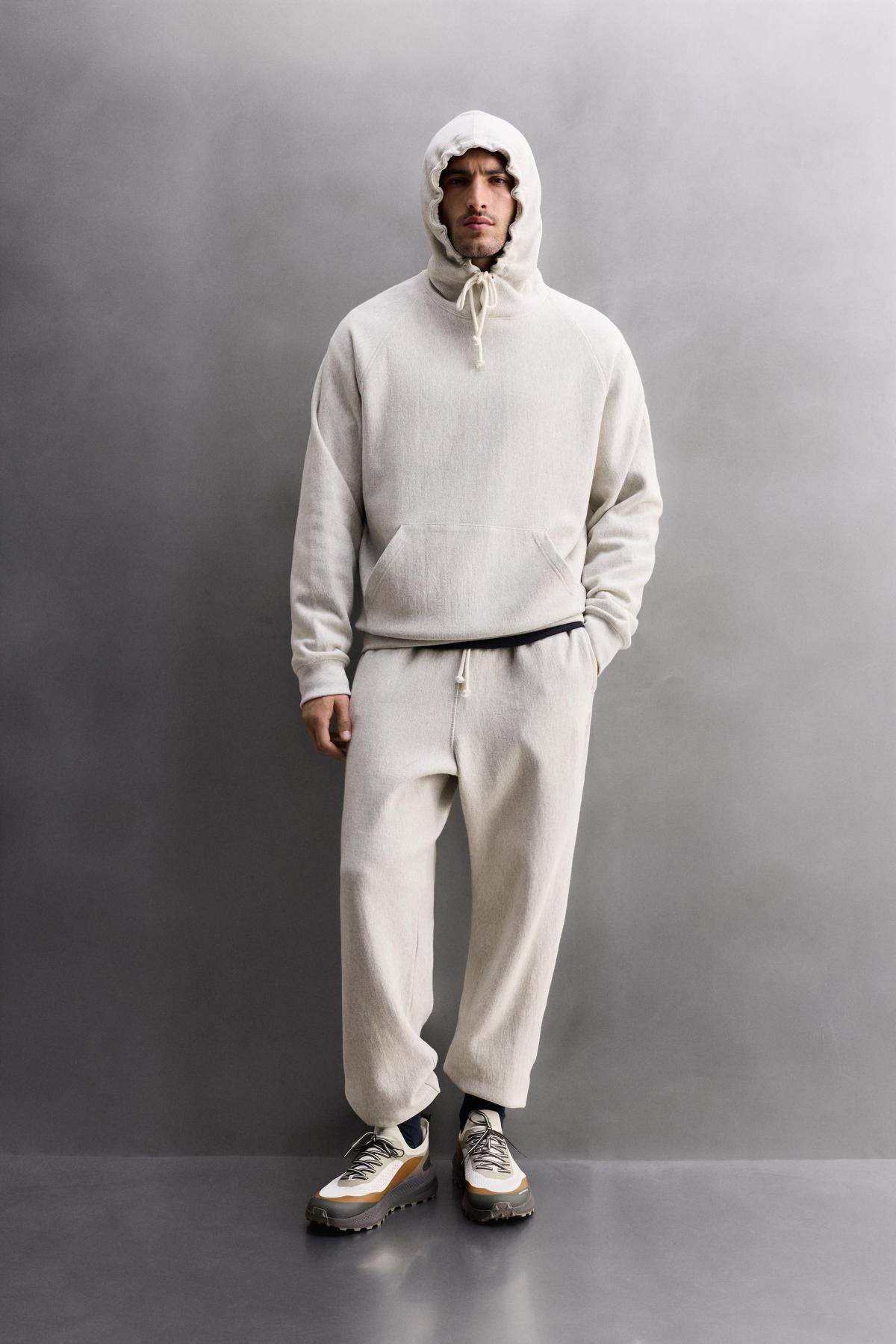 자라 미니멀 릴렉스핏 후드 스웨트셔츠 4231/309 GREY MARL - 상세 이미지 2