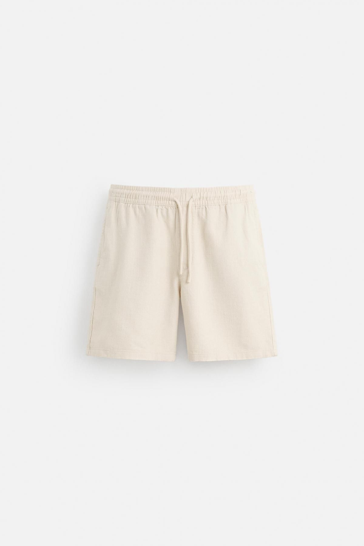 자라 텍스처 레귤러핏 버뮤다 쇼츠 7147/421 LIGHT BEIGE - 상품 이미지