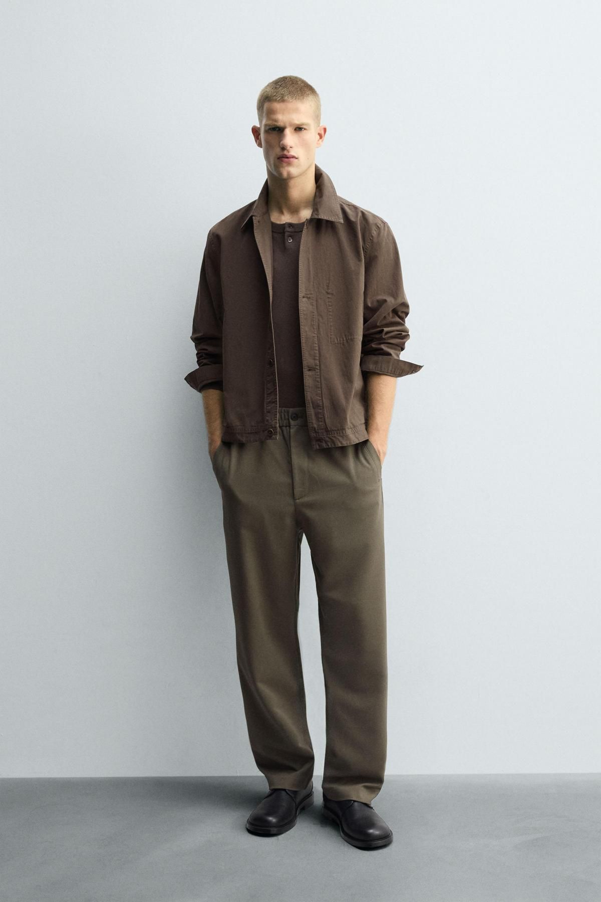 자라 테크니컬 레귤러핏 조거 웨이스트 슬랙스 팬츠 6861/955 OLIVE GREEN - 상세 이미지 2