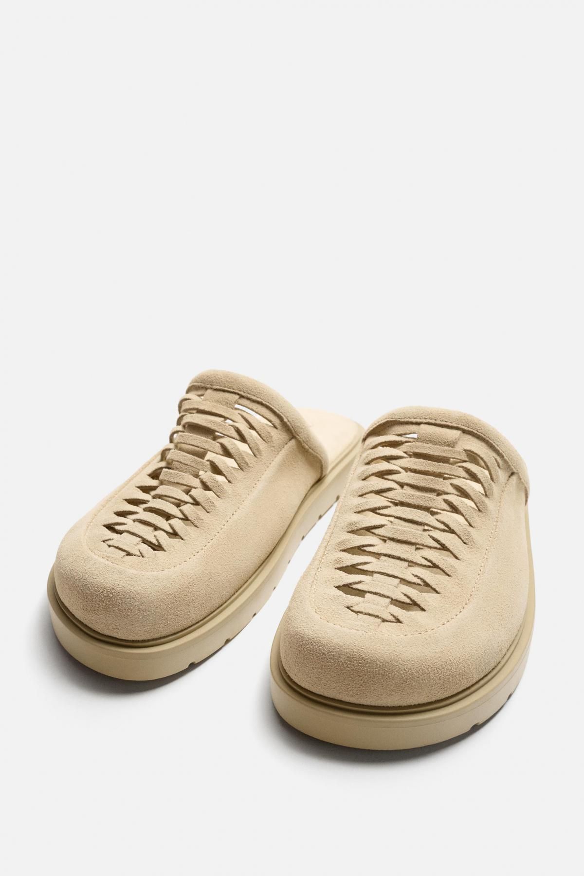 자라 브레이드 레더 청키 클로그 2706/620 BEIGE - 상세 이미지 5