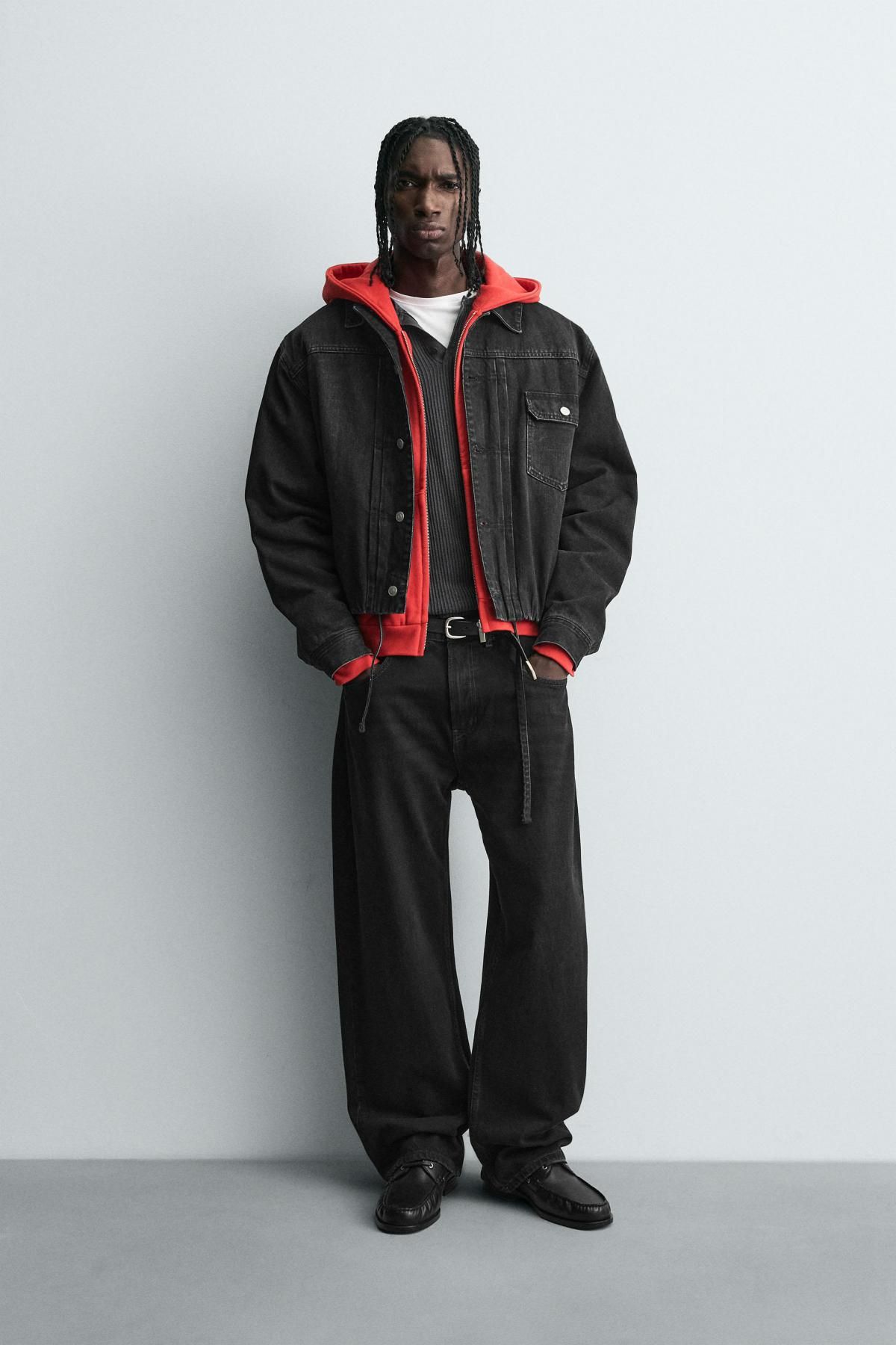 자라 오버핏 퀼팅 안감 블랙 데님 재킷 3467/300 BLACK - 상세 이미지 2