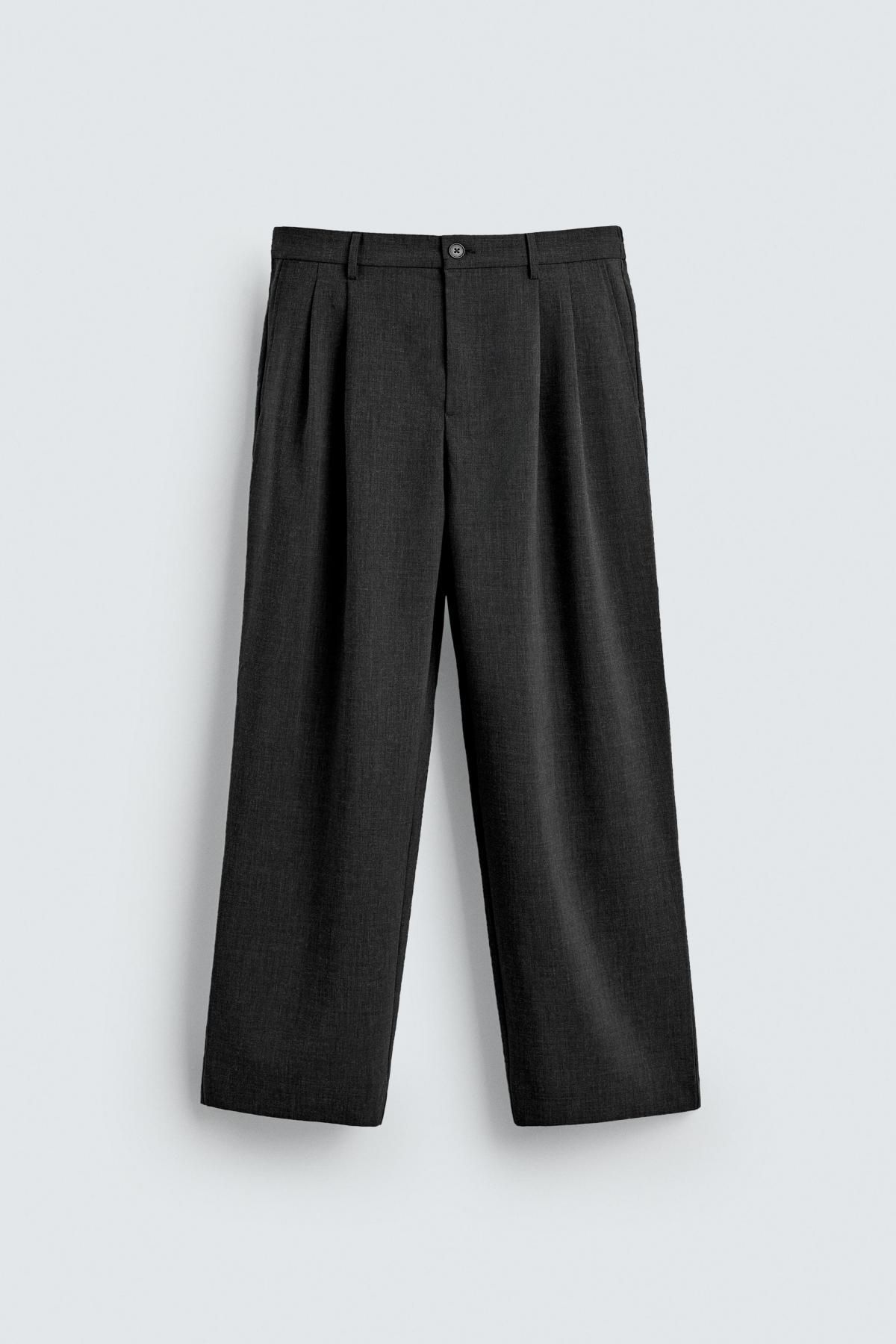 자라 테크니컬 플리츠 와이드 팬츠 5070/401 ANTHRACITE GREY 이미지 7