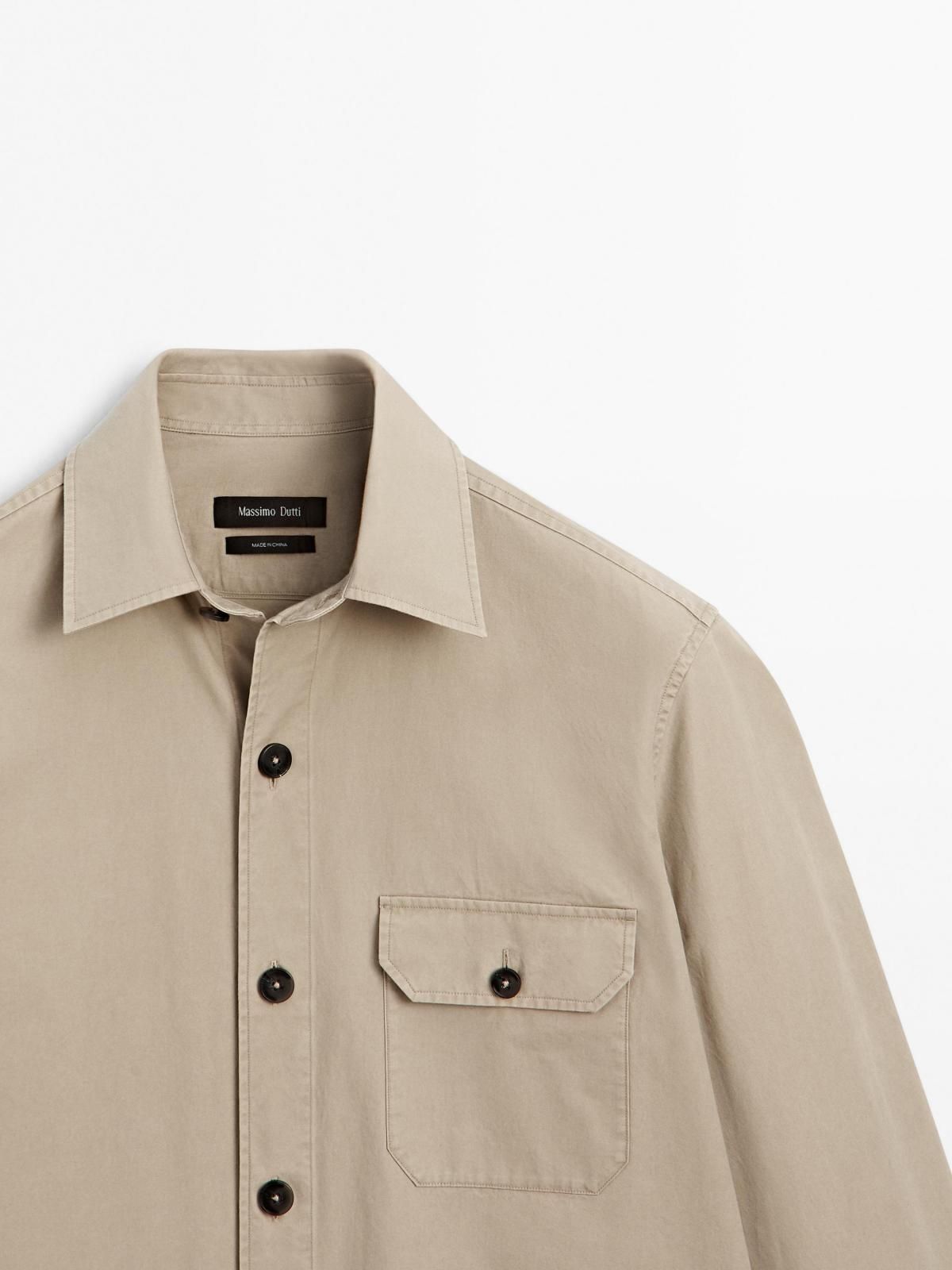 마시모두띠 코튼 포켓 오버셔츠 1777/269 LIGHT BEIGE - 상세 이미지 3