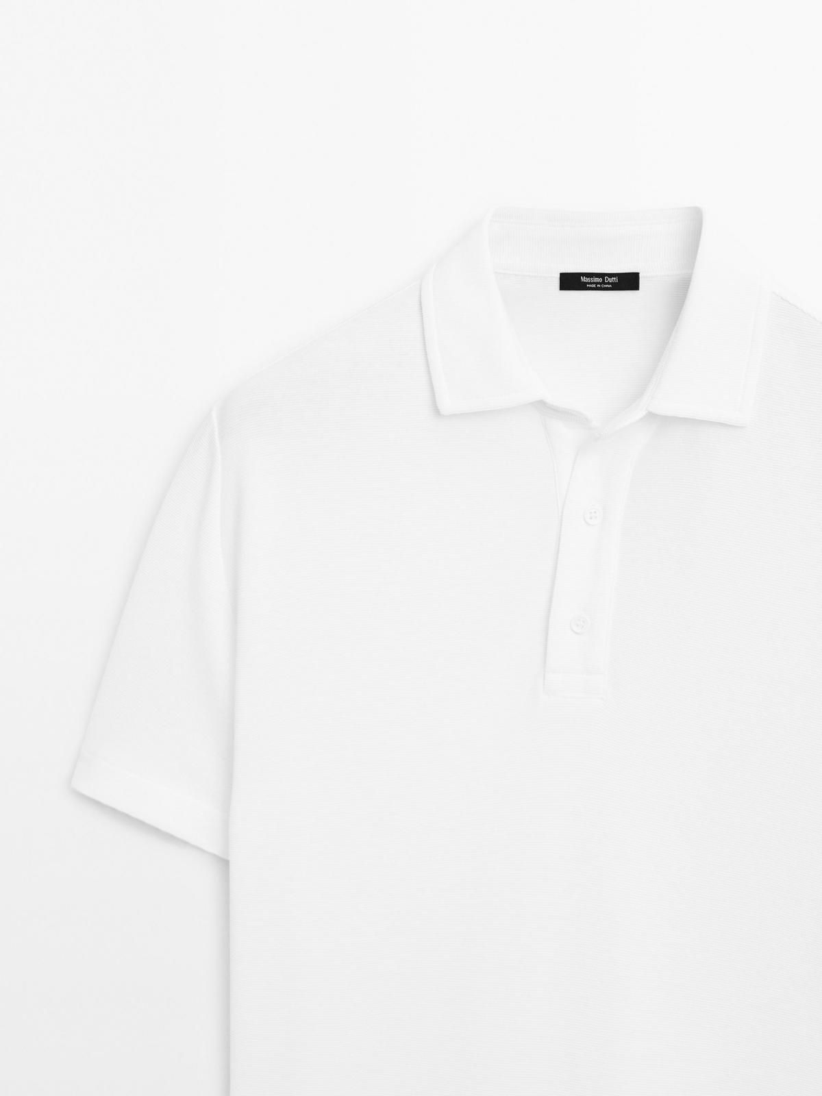 마시모두띠 텍스처 100코튼 반팔 폴로셔츠 0600/155 WHITE - 상세 이미지 4