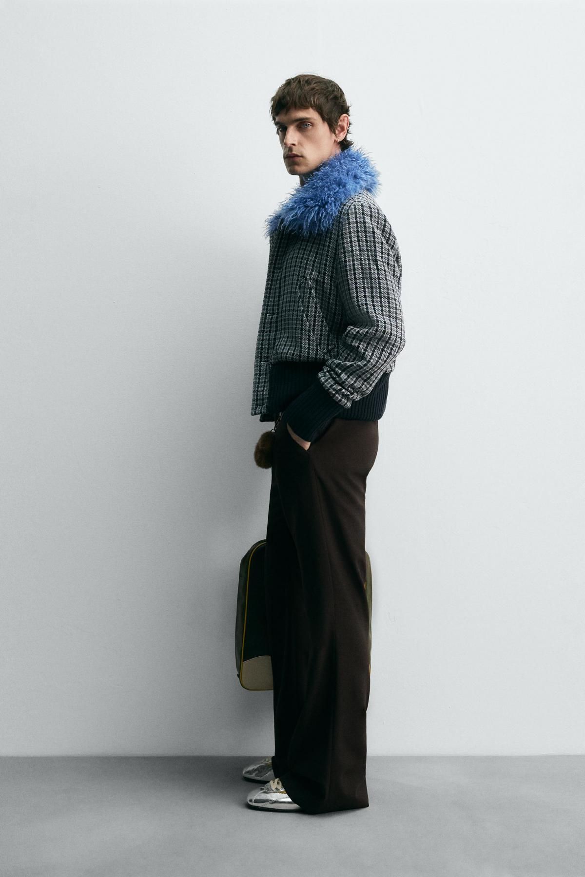자라 체크 블루 퍼카라 봄버 재킷 X 해리 램버트 디즈니 6476/058 BROWN-BLUE - 상세 이미지 5