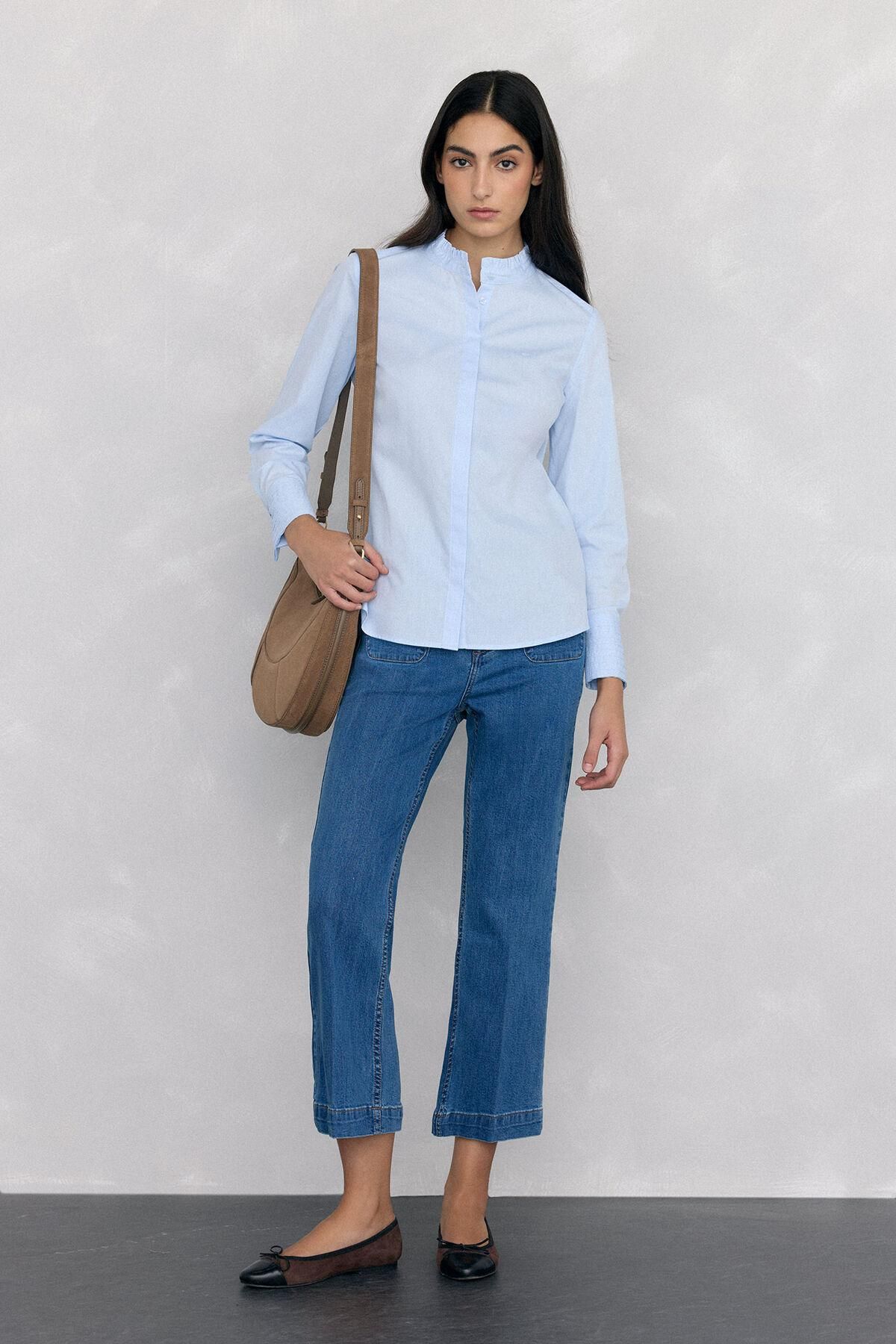 페드로 델 이에로 마오카라 긴팔 코튼 셔츠 6632011 AZUL - 상세 이미지 2