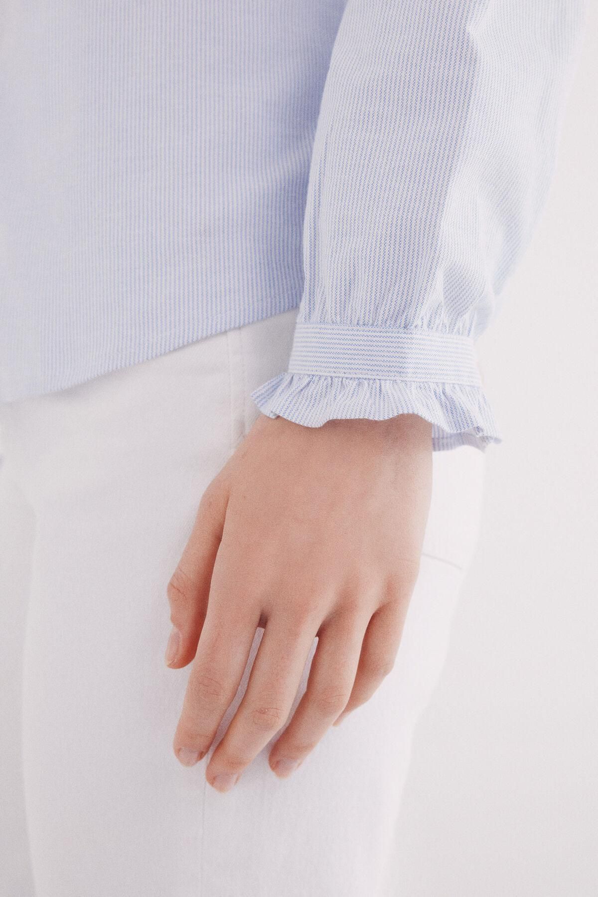 스프링필드 클래식 옥스포드 프릴카라 블라우스 6792370 AZUL - 상세 이미지 4