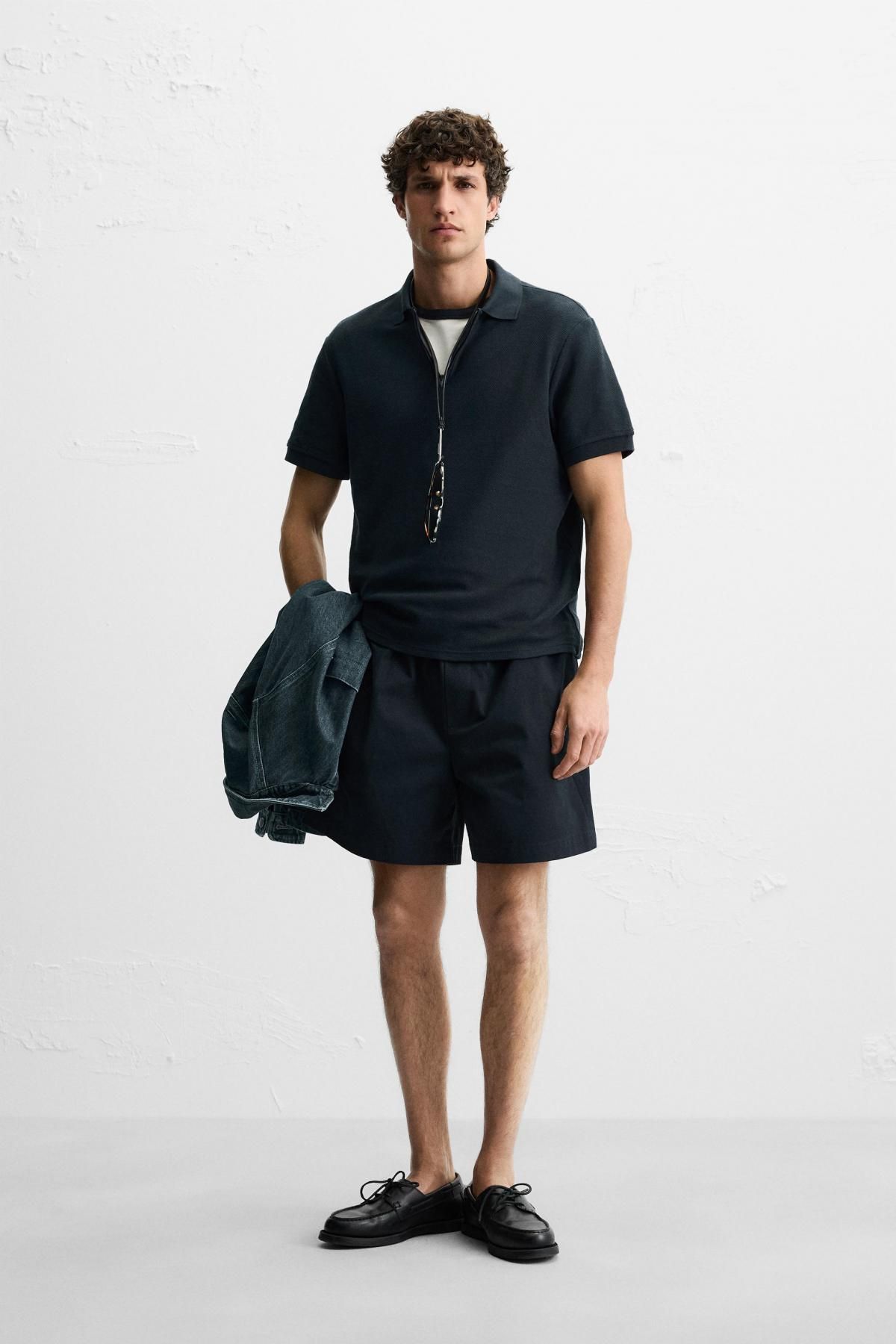 자라 지퍼넥 폴로 셔츠 4087/467 NAVY BLUE - 상세 이미지 2