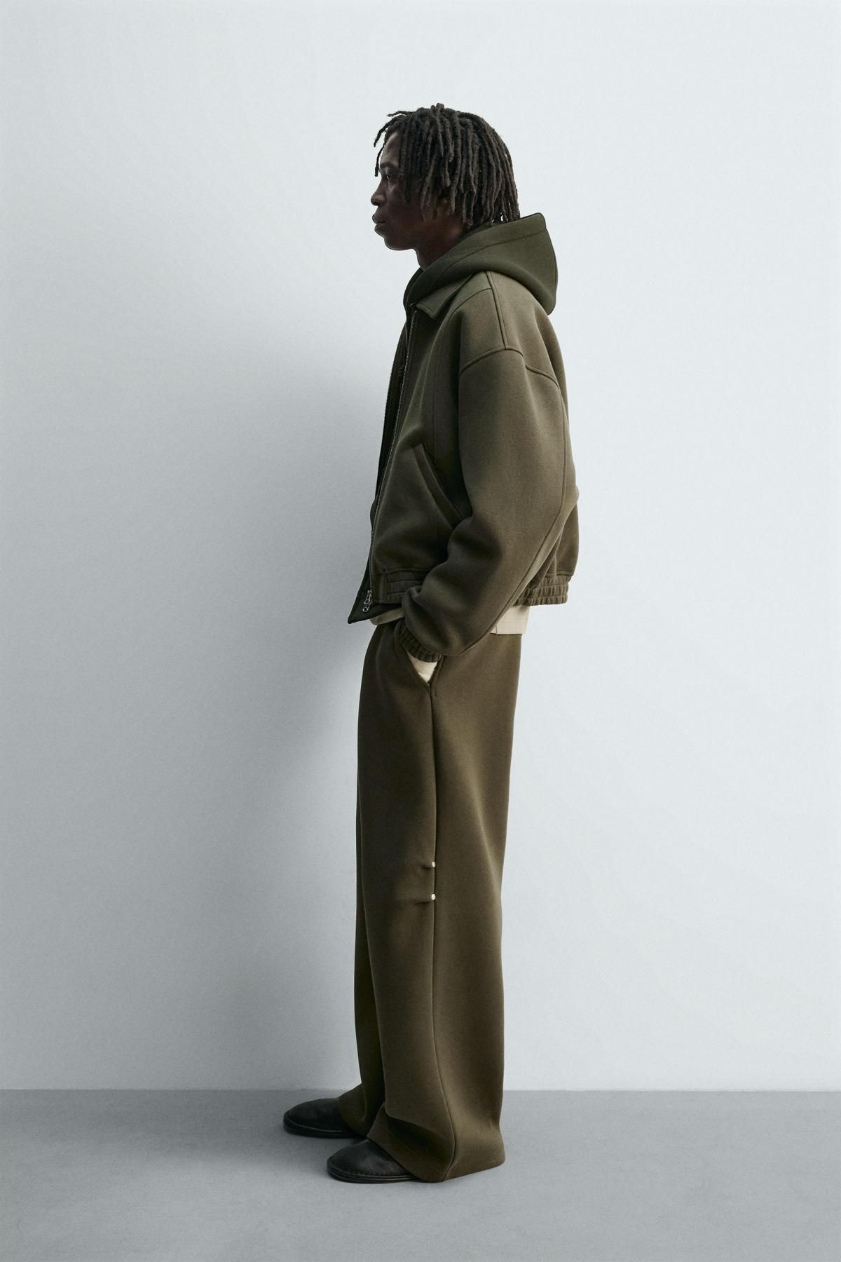 자라 테크니컬 네오프렌 박시핏 집업 재킷 6318/335 OLIVE GREEN - 상세 이미지 5