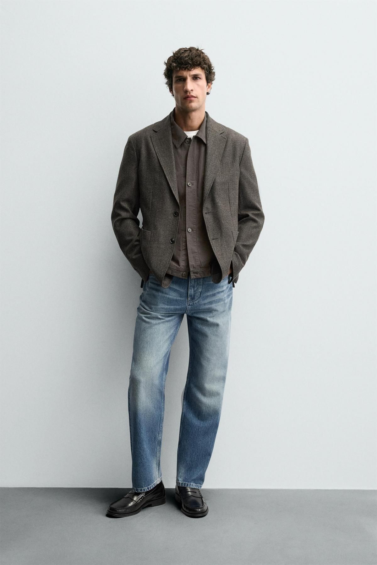 자라 테일러드 울 텍스처 블레이저 5939/539 DARK BROWN - 상세 이미지 2