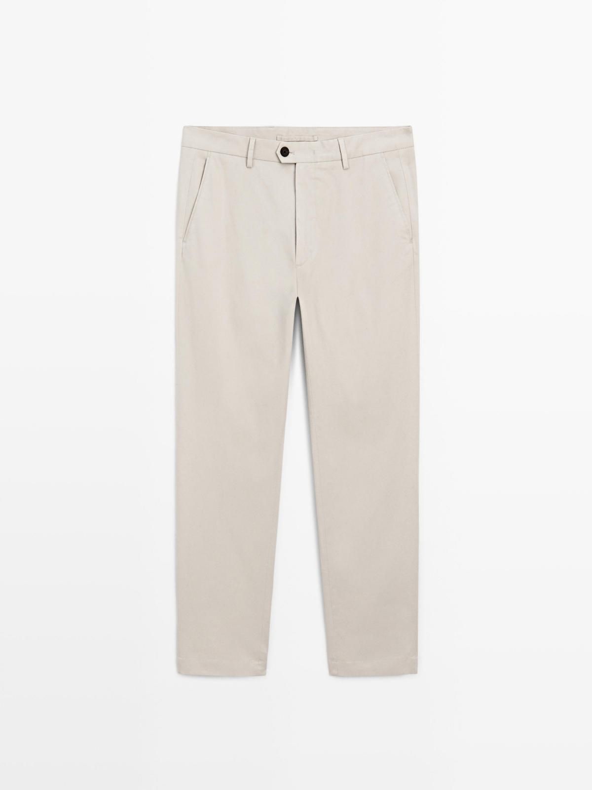 마시모두띠 슬림핏 테크니컬 코튼블렌드 슬랙스 팬츠 0023/006 STONE - 상세 이미지 5