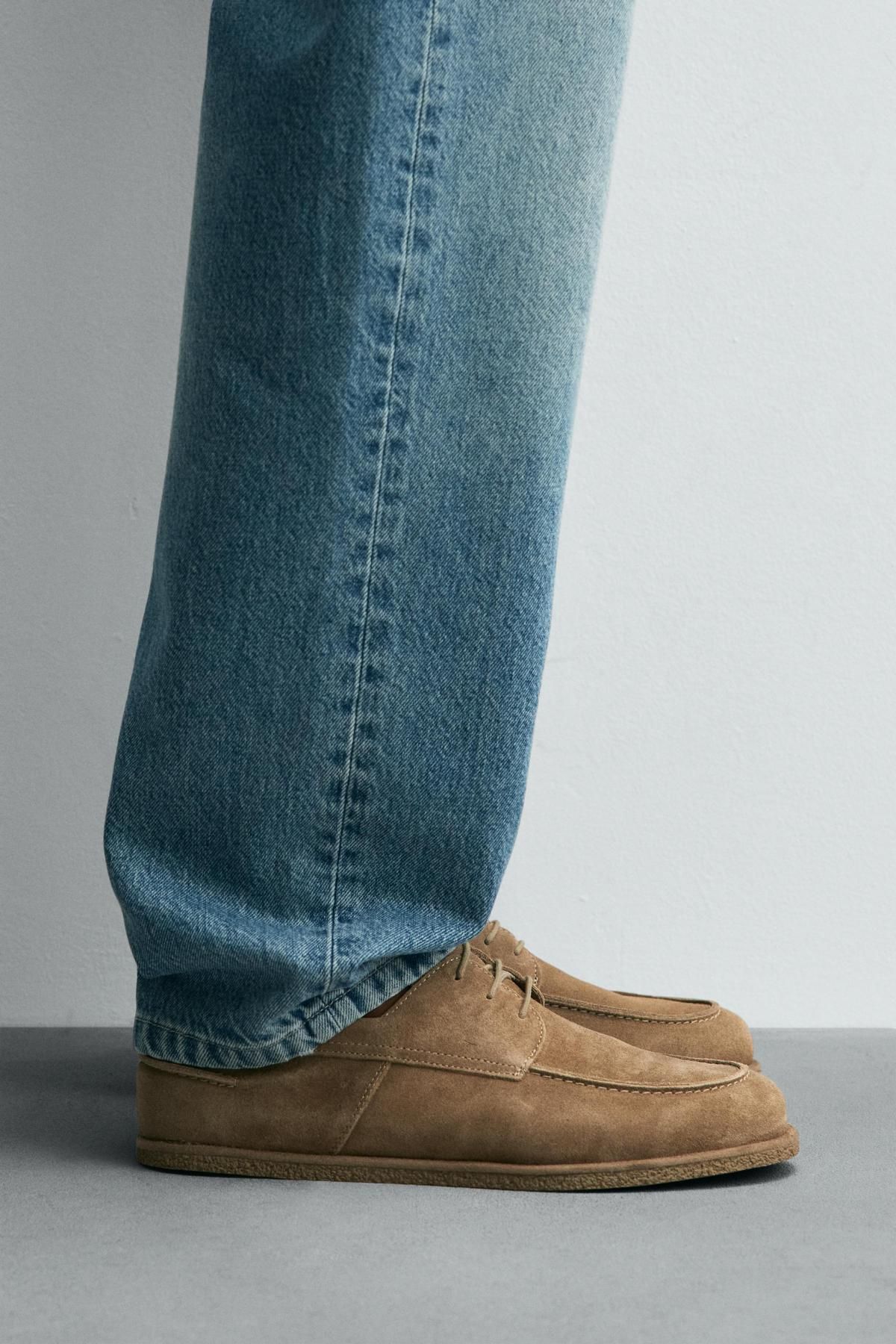 자라 스웨이드 캐주얼 데크 로퍼 2449/620 BEIGE - 상세 이미지 2