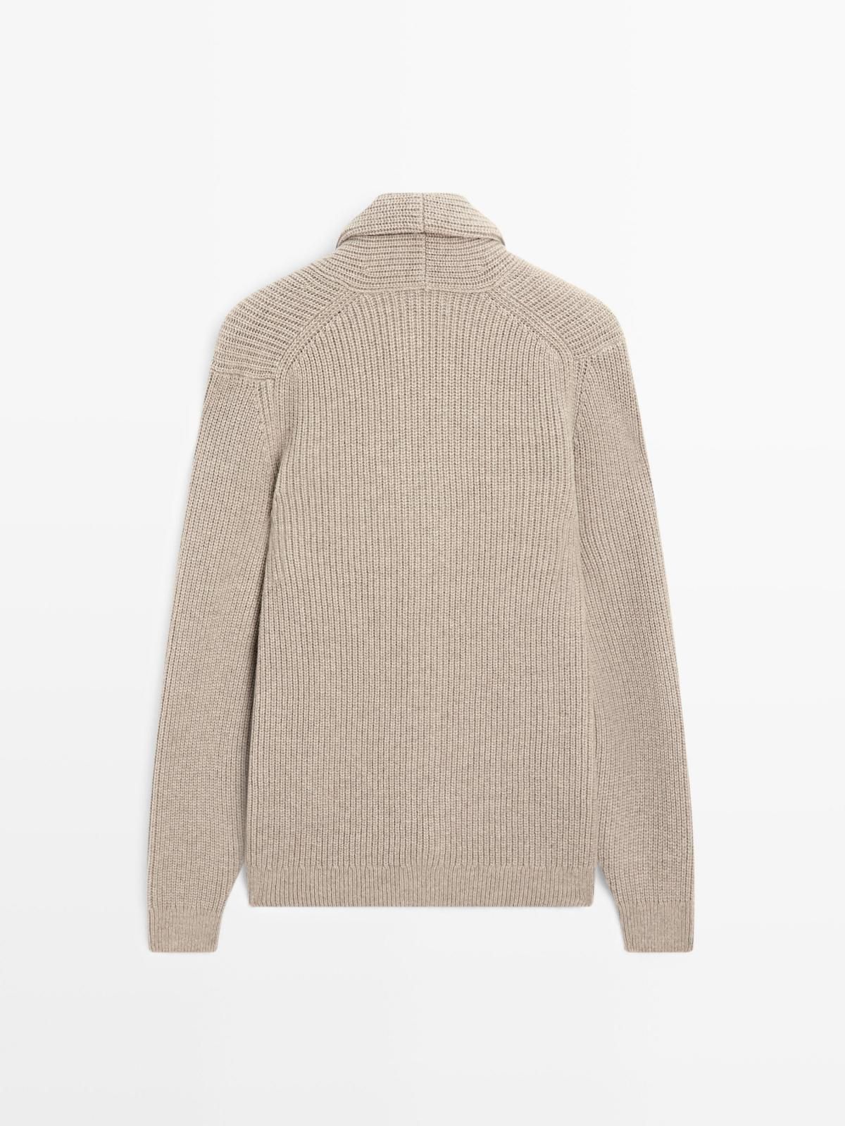 마시모두띠 울 블렌드 카라 니트 가디건 1126/247 BEIGE MARL - 상세 이미지 2