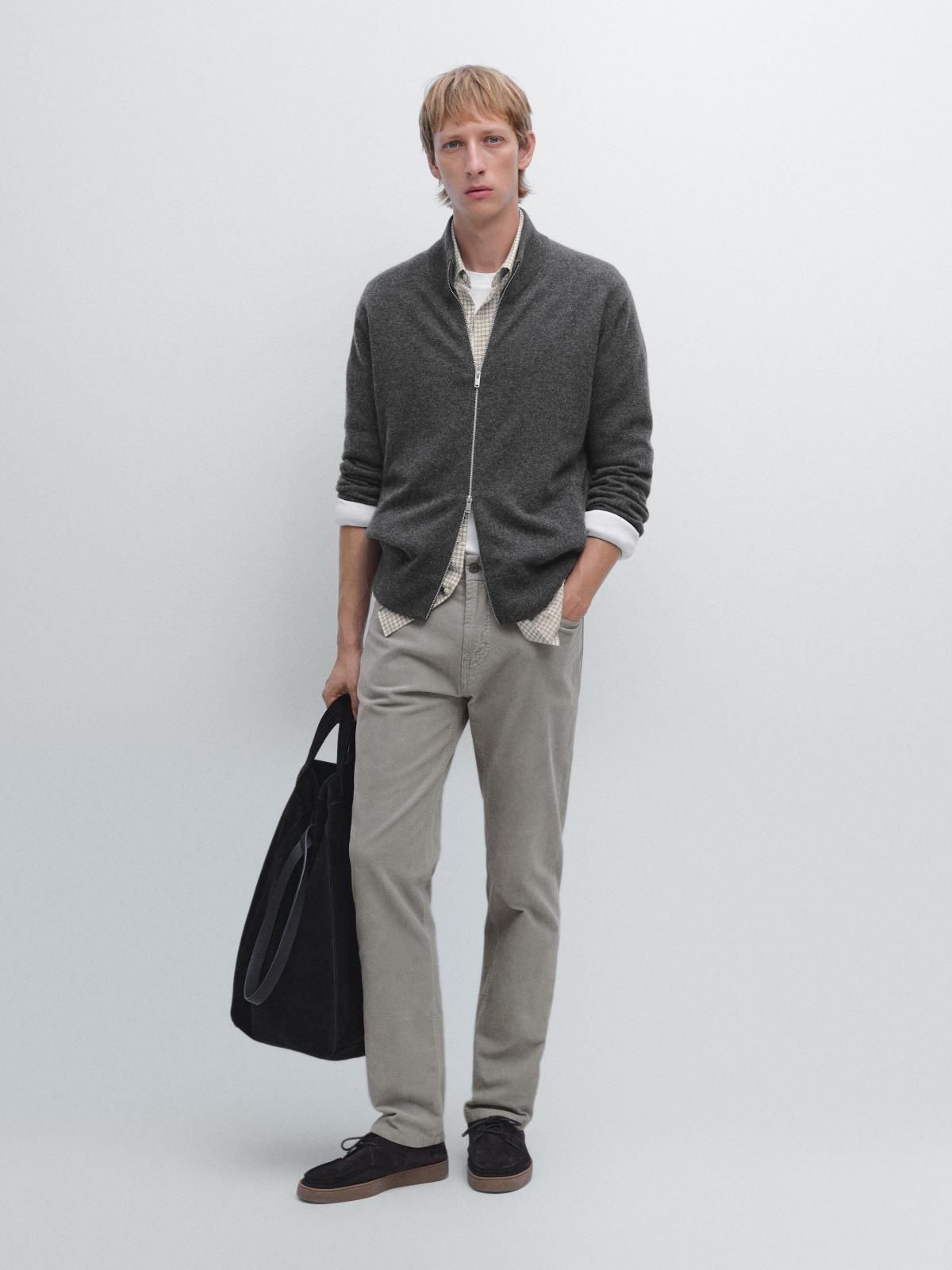 마시모두띠 슬림핏 코듀로이 데님 팬츠 0350/102 PEARL GREY - 상세 이미지 2