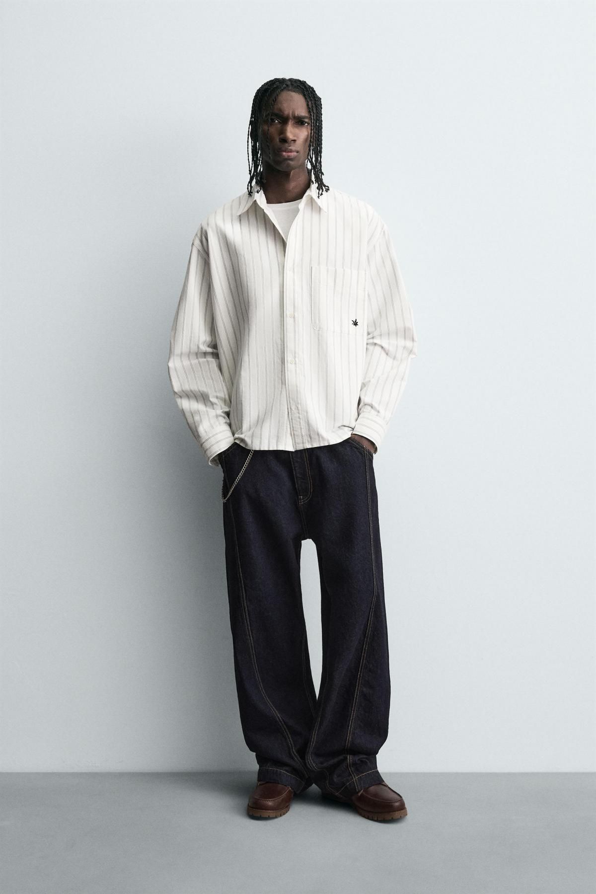 자라 스트라이프 오버핏 코튼 긴팔 셔츠 7446/316 STRIPED - 상세 이미지 2