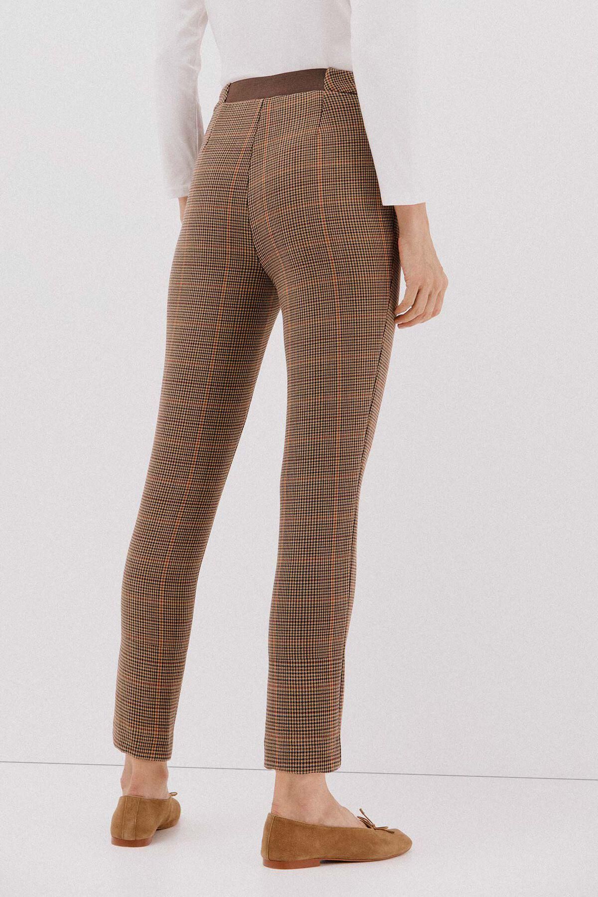 꼬르떼피엘 체크 스트레치 컴포트 슬림 팬츠 8722324 ESTAMPADO MARRON - 상세 이미지 4