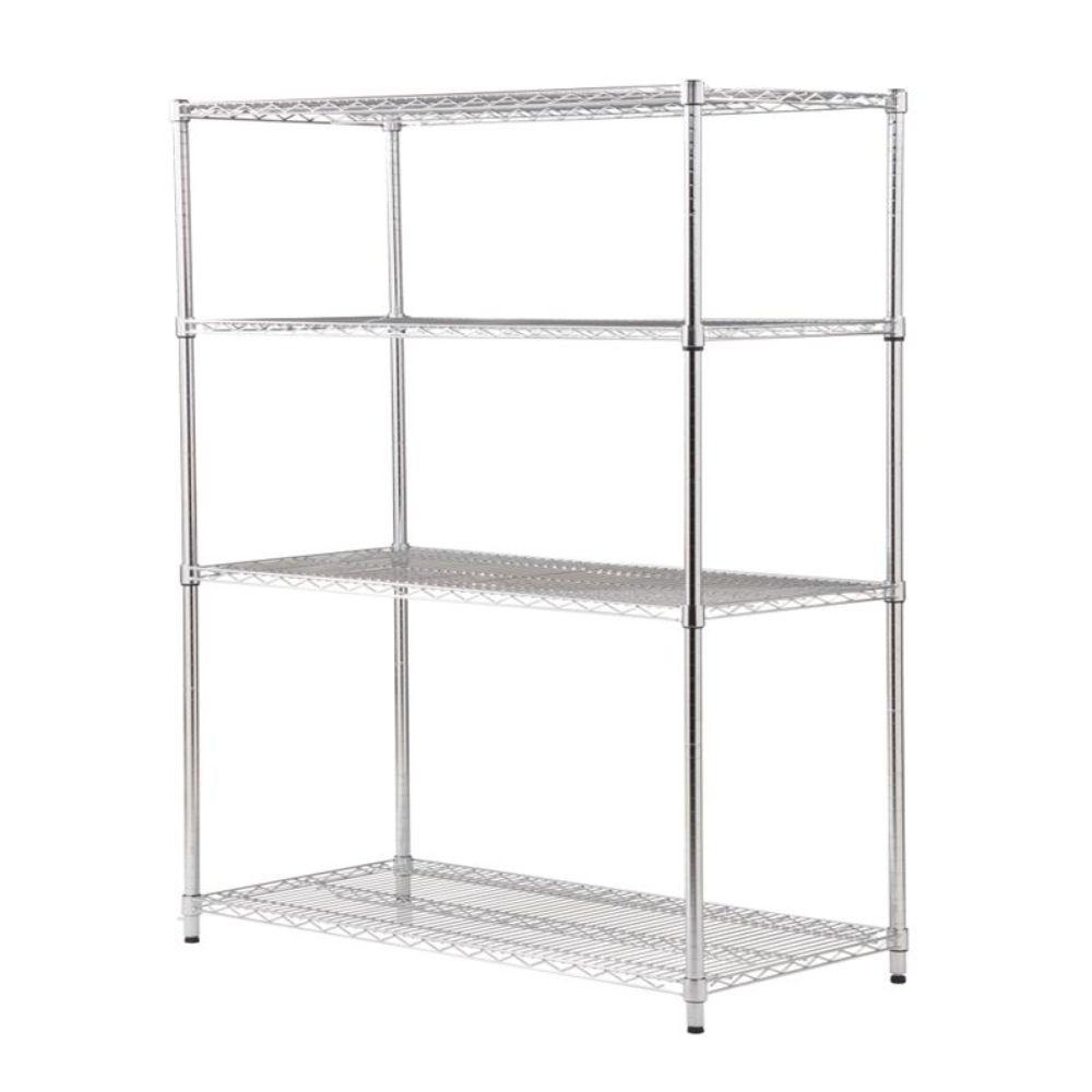 창고 바퀴 물류 선반 철제 스테인레스 적재대 높이 113cm 3층 (4인치 바퀴) 106x45cm - 상품 이미지