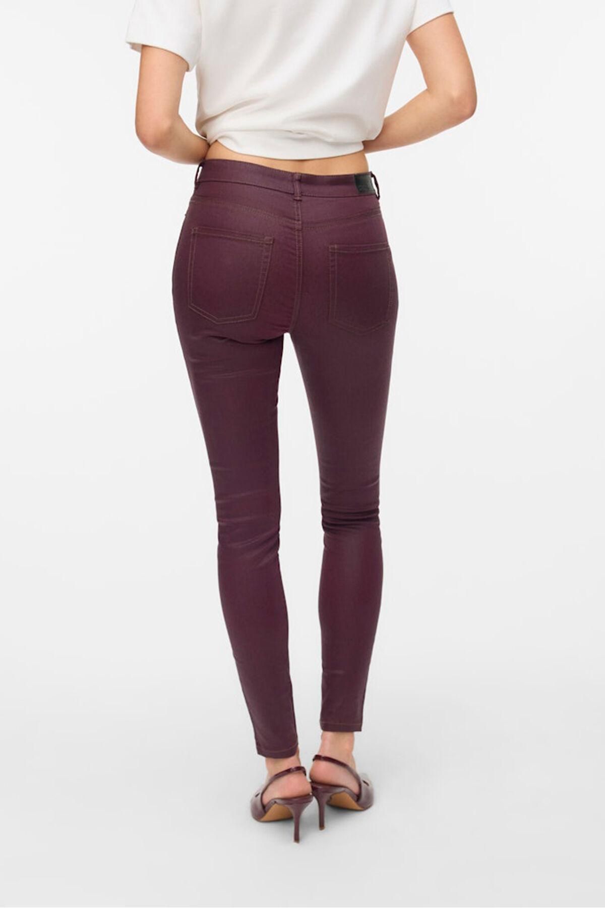 베로모다 버건디 스키니핏 데님 팬츠 6398266 MORADO - 상세 이미지 4