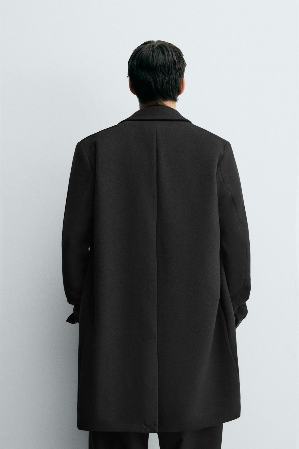 자라 클래식 싱글핏 울 블렌드 코트 5070/100 BLACK - 상세 이미지 4