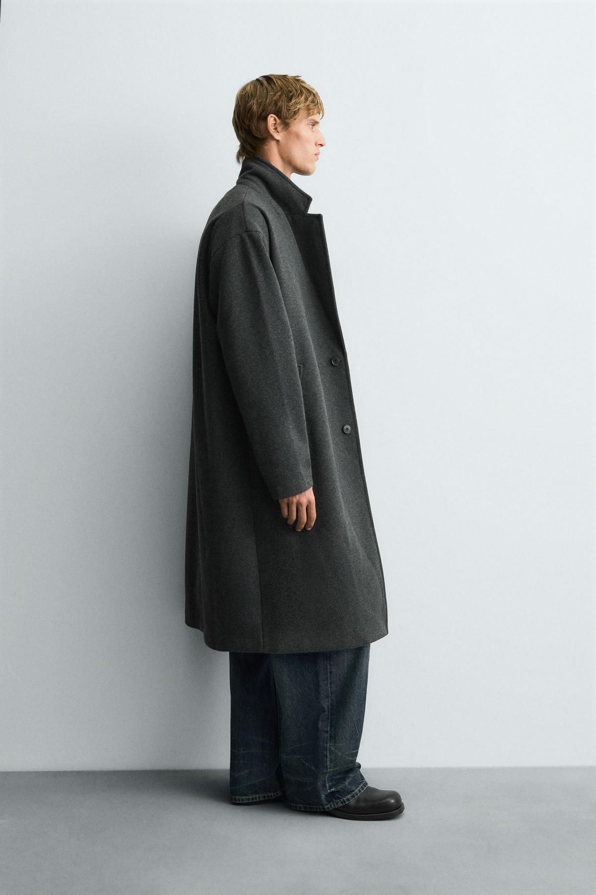 자라 테크니컬 방수 싱글 롱 코트 5070/400 ANTHRACITE GREY - 상세 이미지 5