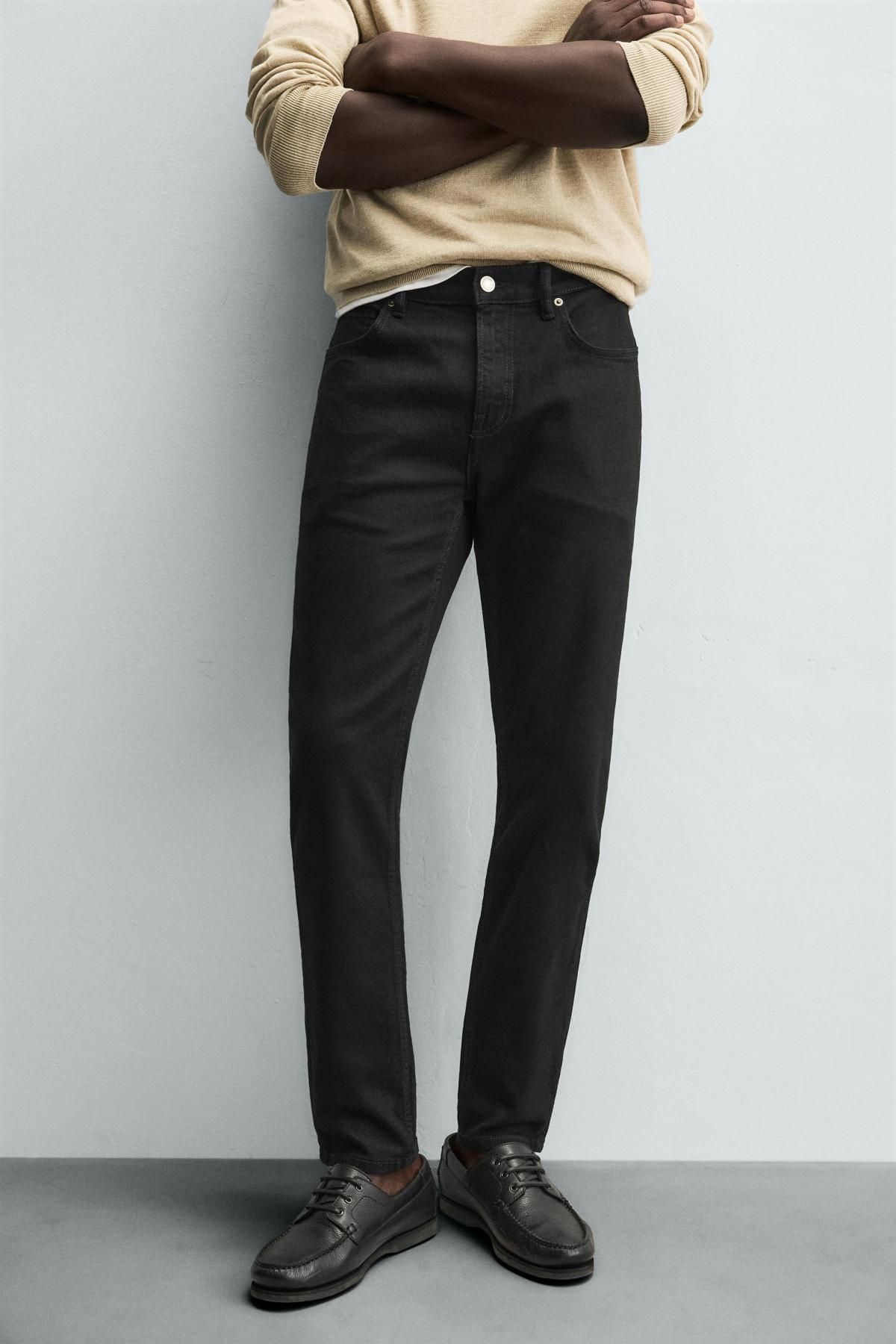 자라 블랙 슬림핏 데님 베이직 청바지 0774/350 BLACK - 메인 이미지