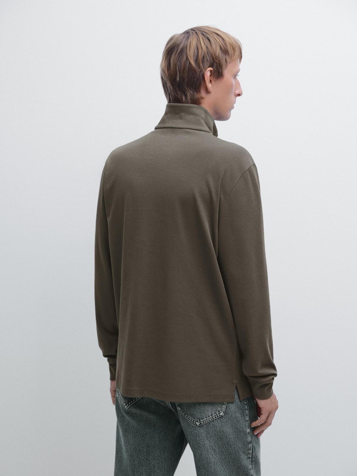 마시모두띠 테크니컬 집업 하이넥 긴팔 폴로셔츠 0589/156 DARK GREEN - 상세 이미지 4