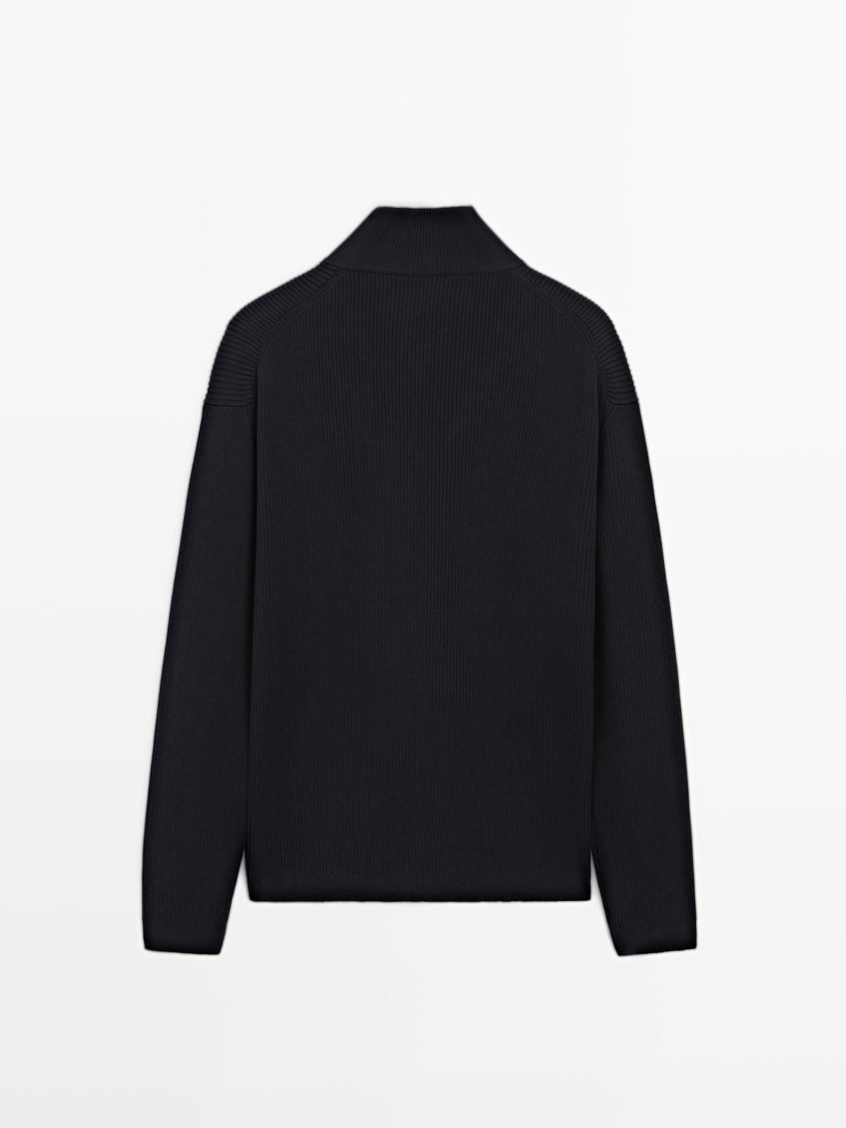 마시모두띠 베이직 100 코튼 집업 가디건 1035/201 NAVY BLUE - 상세 이미지 3