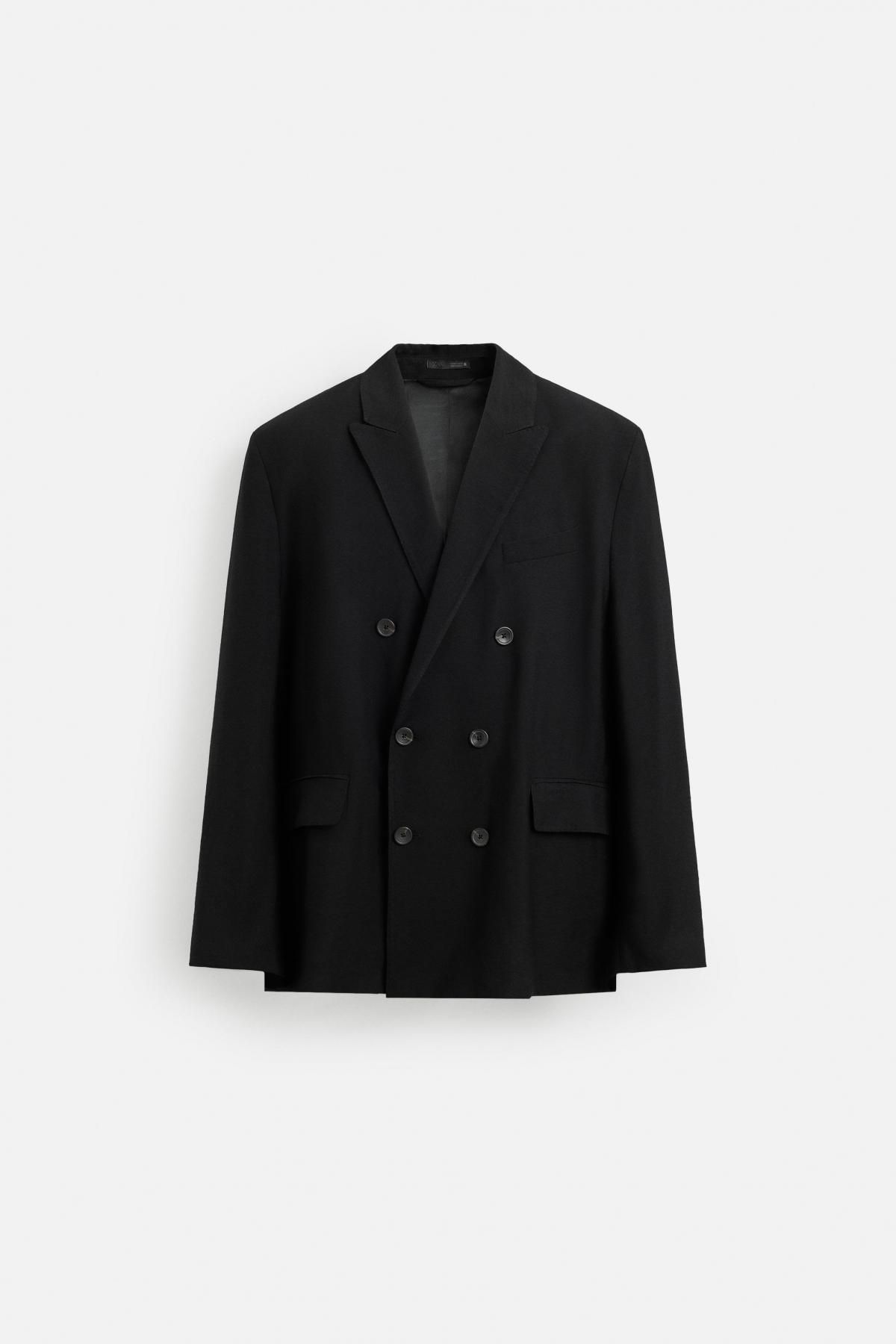 자라 릴렉스핏 더블브레스트 블랙 블레이저 5668/114 BLUE - 메인 이미지