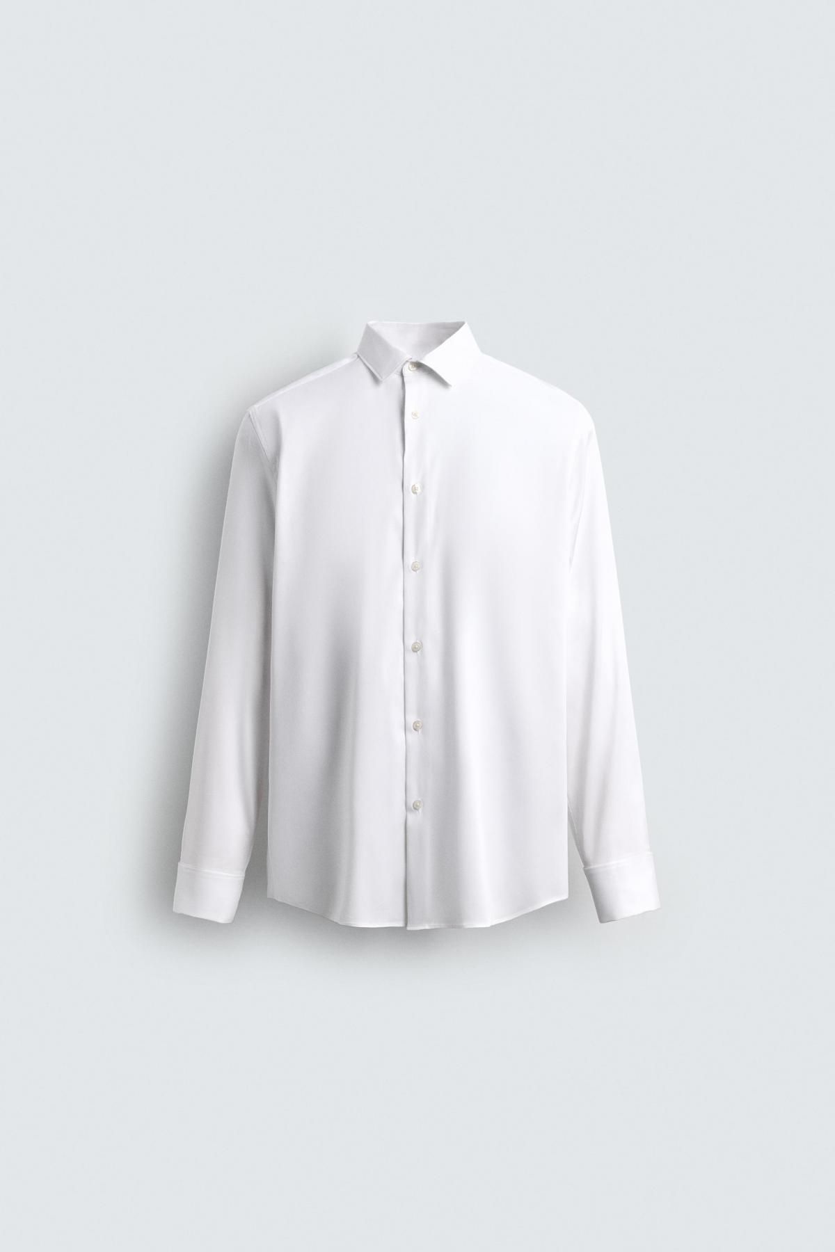자라 슬림핏 테크니컬 이태리카라 커프링크 셔츠 5689/113 WHITE - 메인 이미지