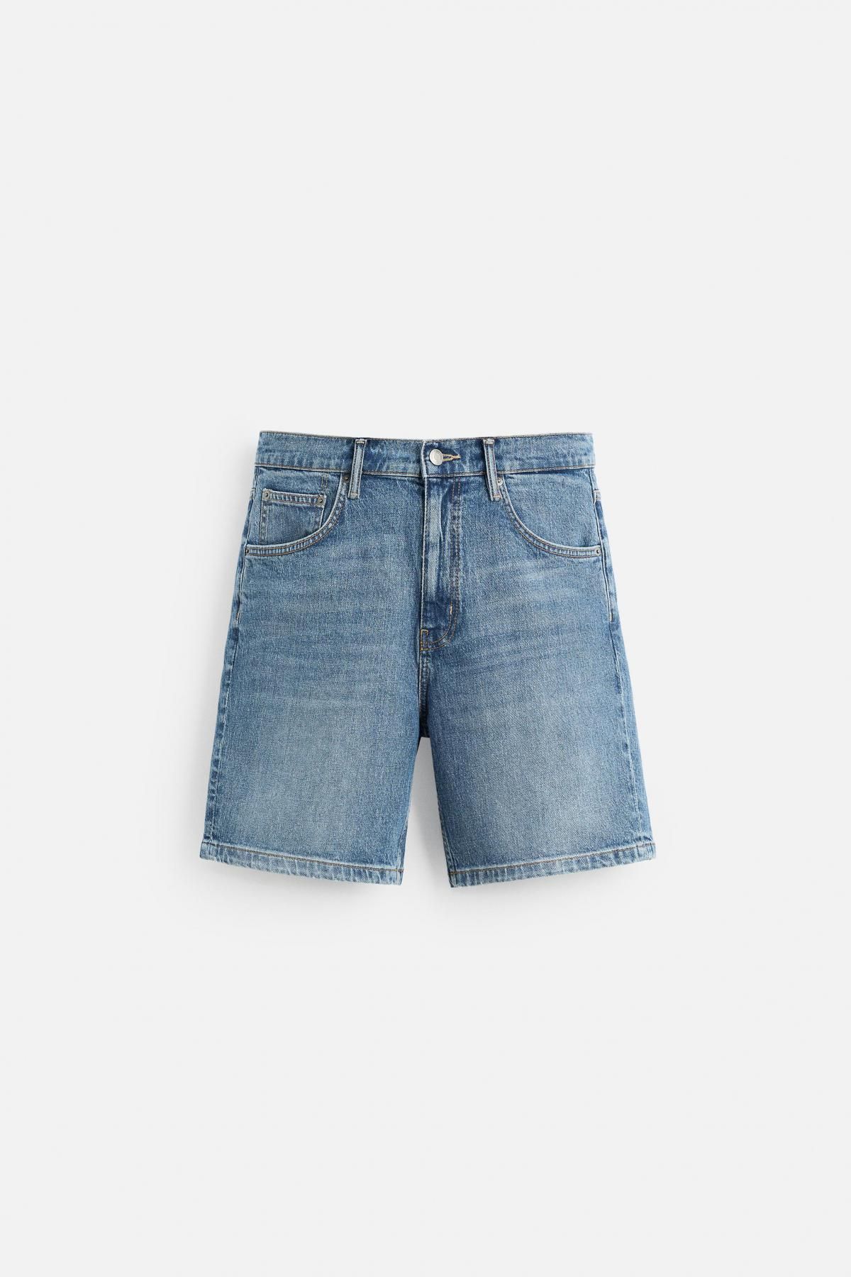 자라 레귤러핏 데님 버뮤다 쇼츠 0774/410 MID-BLUE - 메인 이미지