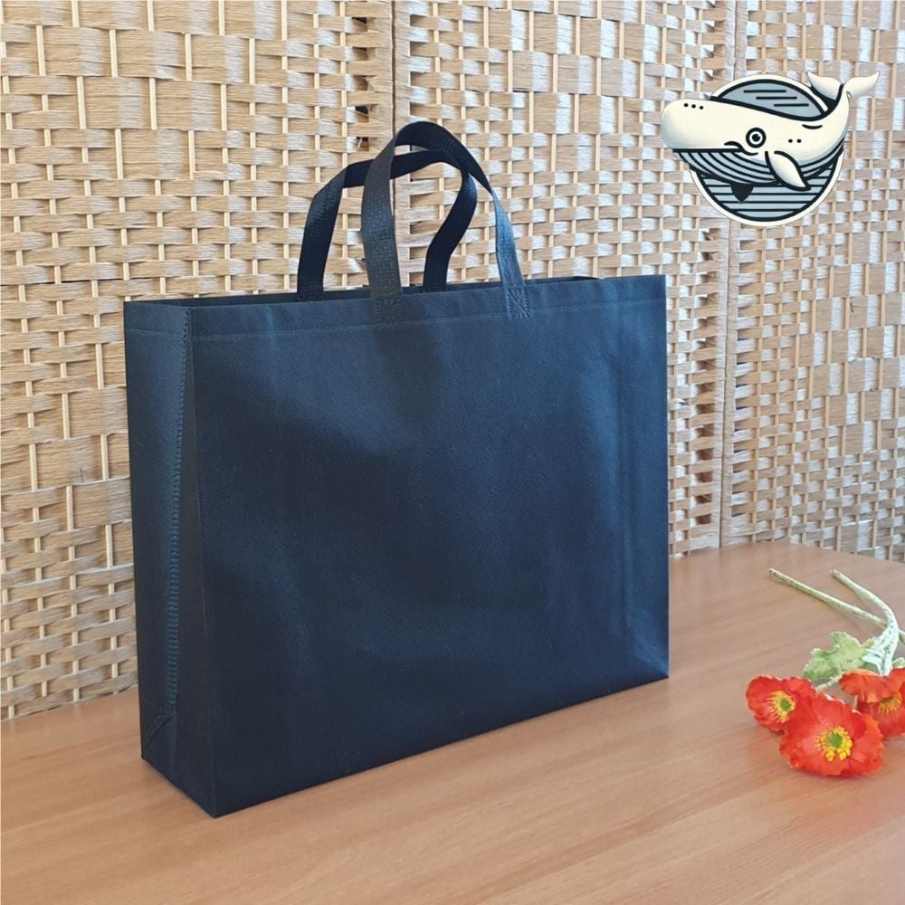 세련된 부직포 대형 블랙 쇼핑백 가방 다용도 - 메인 이미지