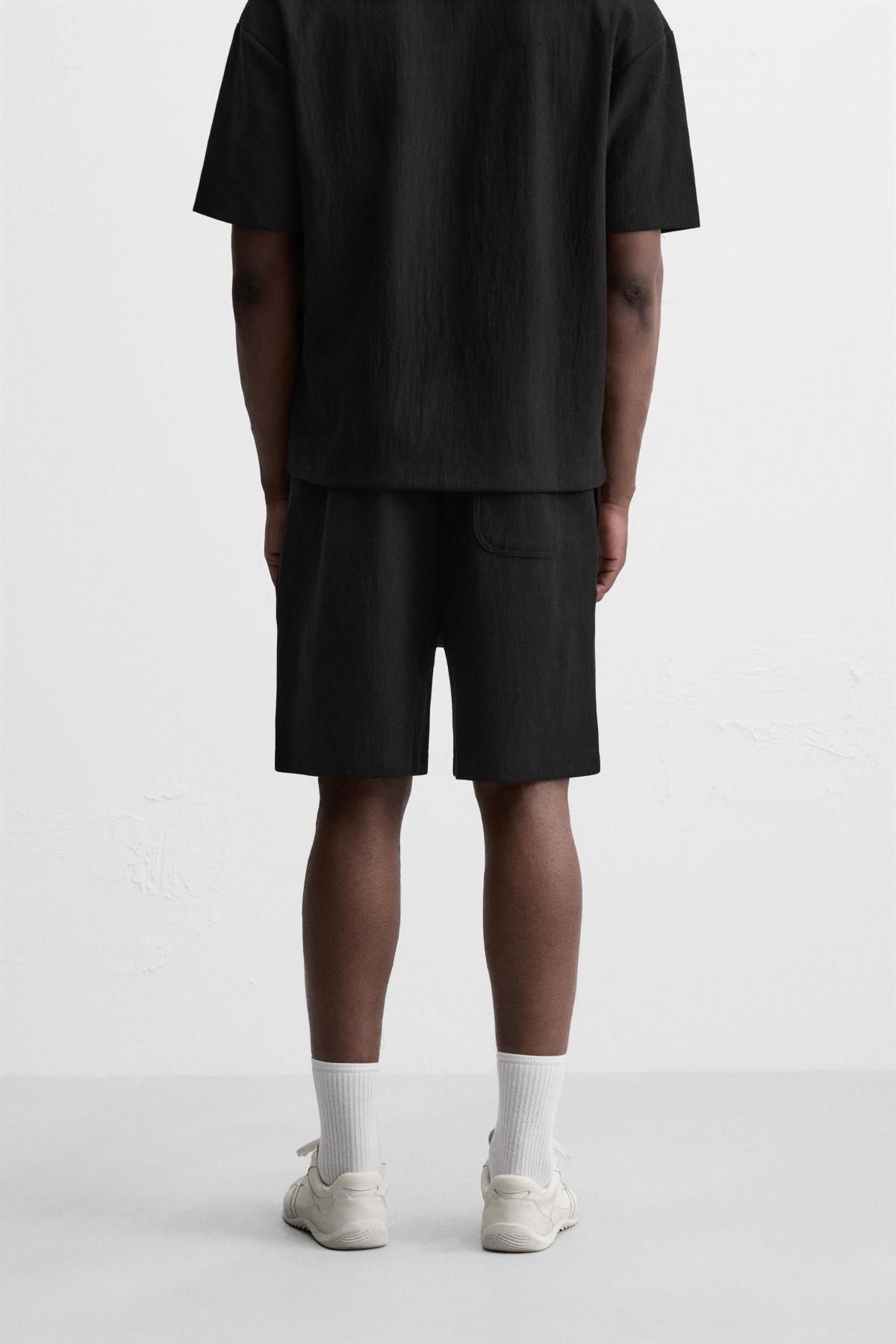 자라 텍스처 조거 버뮤다 쇼츠 3992/406 BLACK - 상세 이미지 4