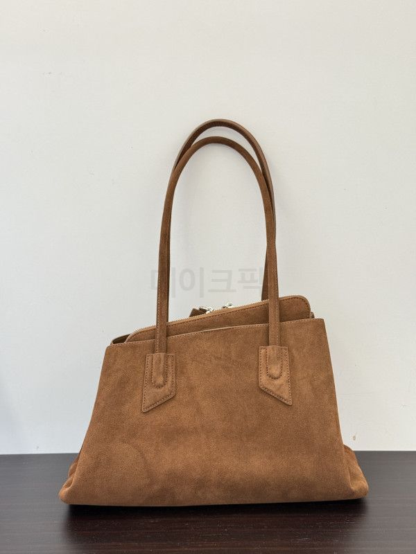 가벼운 클래식 스웨이드 가죽 토트백 겸 숄더백 여성 대용량 데일리 핸드백 가을용 겨울용 - 상세 이미지 2