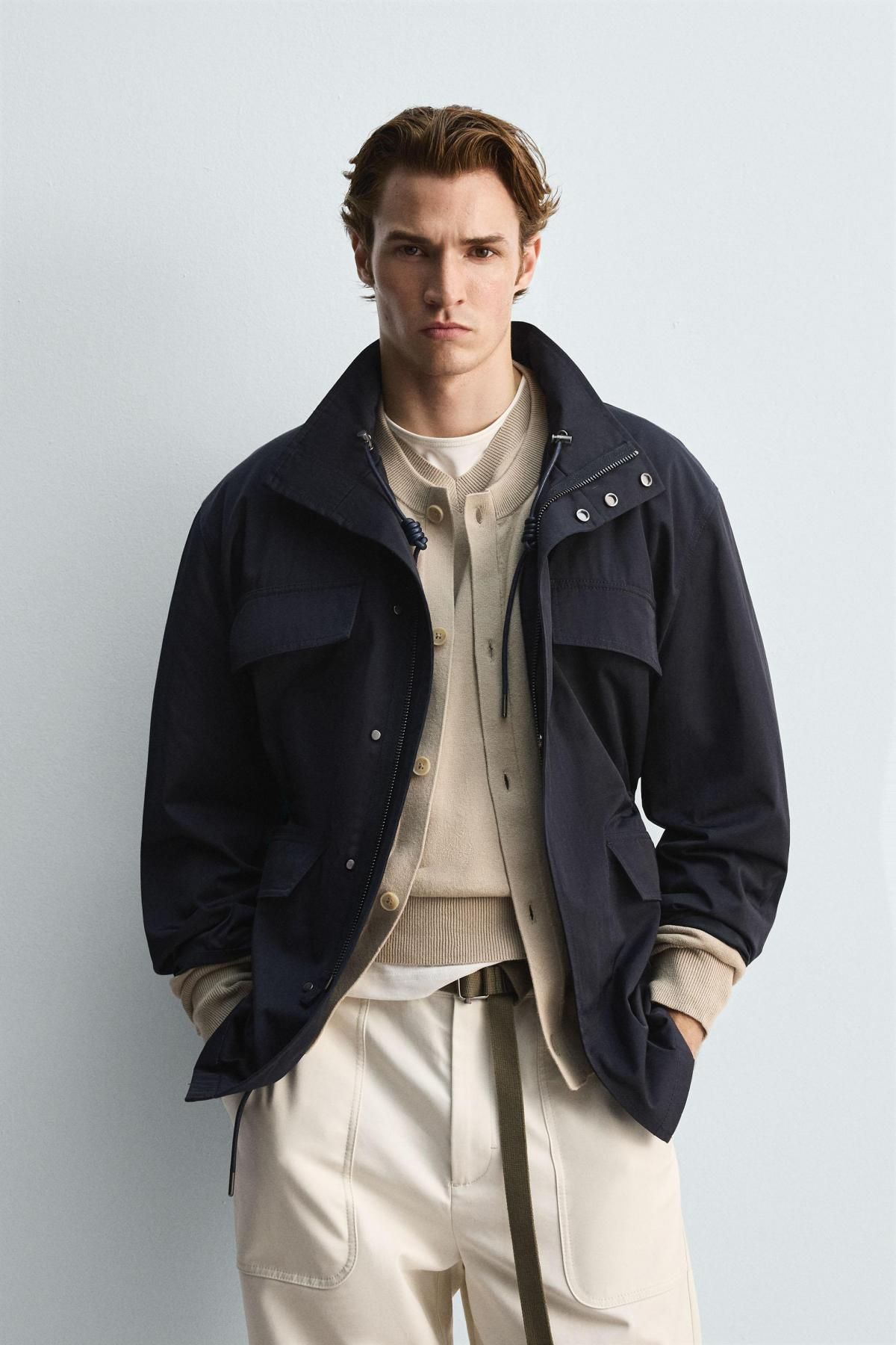 자라 테크니컬 멀티포켓 하이넥 파카 1437/332 NAVY BLUE - 상세 이미지 3