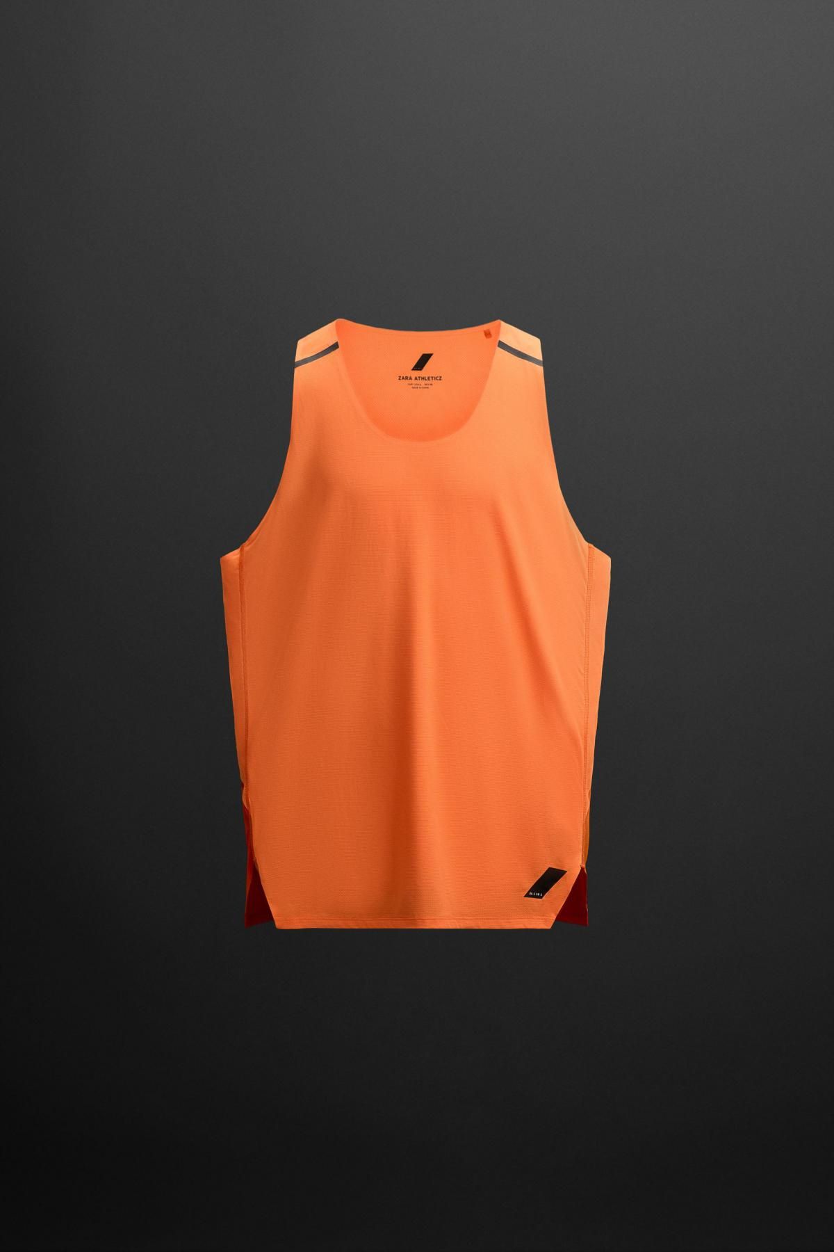 자라 테크니컬 쿨링 컬러블록 민소매 티셔츠 4387/302 ORANGE - 메인 이미지