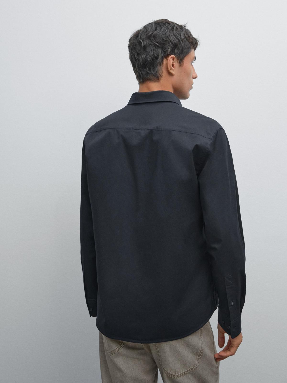 마시모두띠 테크니컬 스트레치 코튼 트윌 레귤러핏 긴팔 셔츠 1738/278 NAVY BLUE - 상세 이미지 4