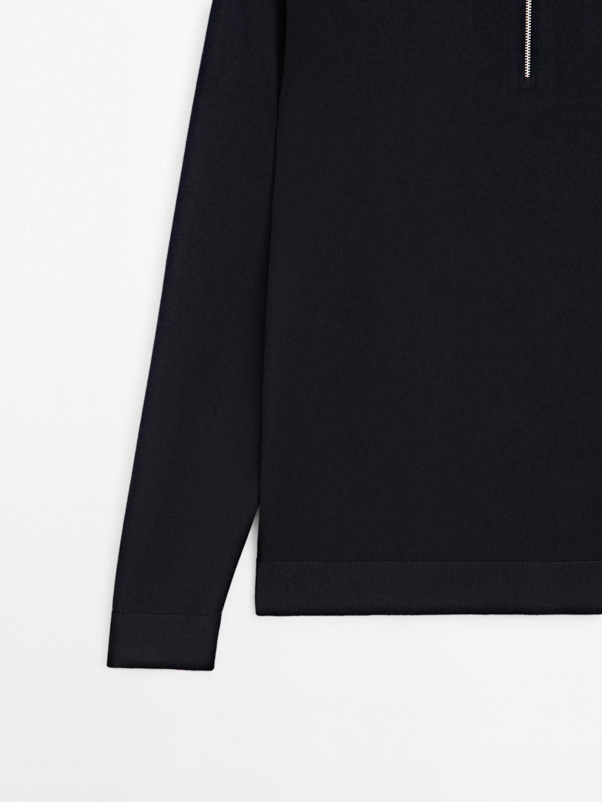 마시모두띠 코튼 블렌드 집업 폴로 니트 스웨터 0964/206 NAVY BLUE 이미지 8