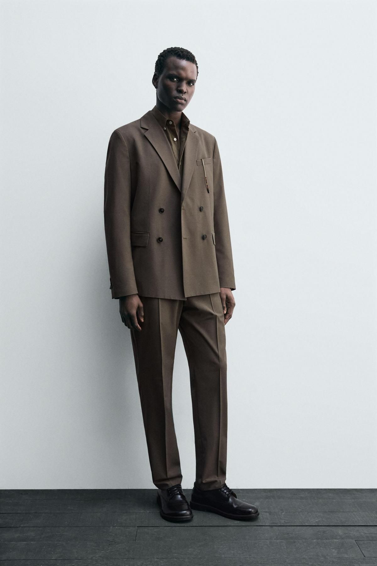 자라 클래식 더블브레스트 테일러드 블레이저 1564/360 TAUPE GREY - 상세 이미지 2