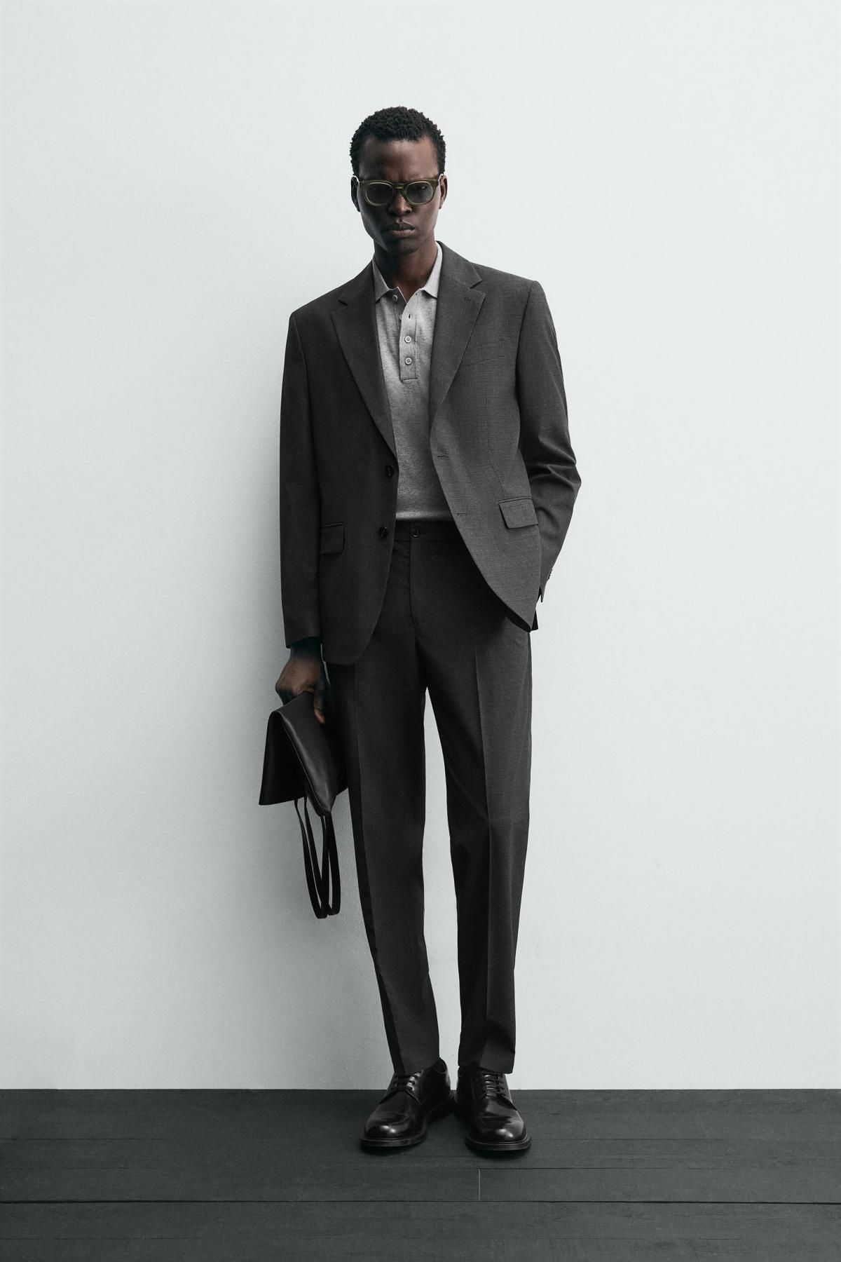 자라 체크 클래식 테일러드 블레이저 1564/350 ANTHRACITE GREY - 상세 이미지 2