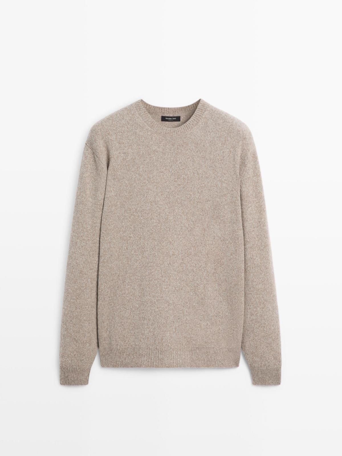 마시모두띠 멜란지 울블렌드 이탈리아산 라운드 니트 스웨터 1054/230 BEIGE - 상품 이미지