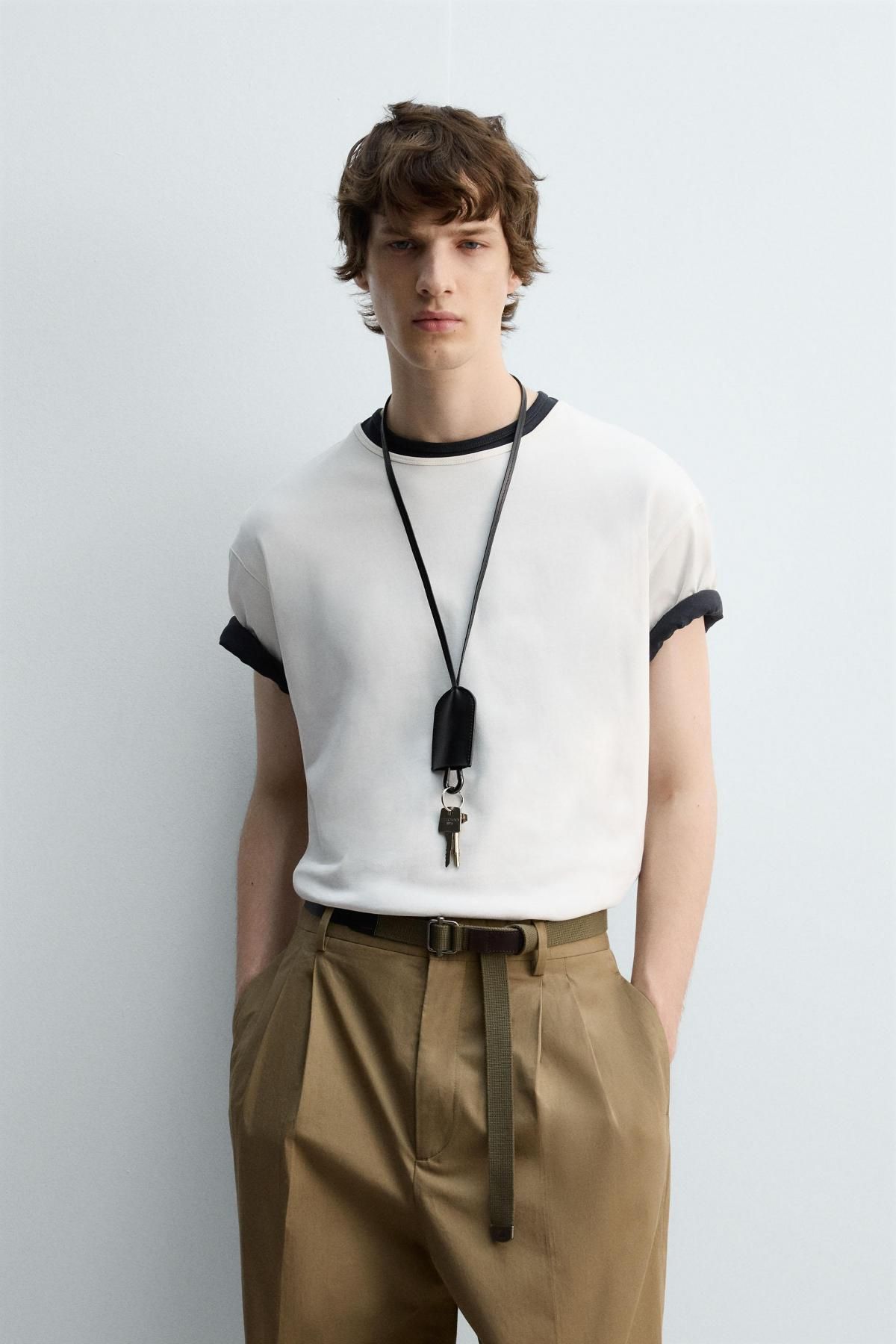 자라 헤비웨이트 컴팩트 코튼 릴렉스핏 반팔 티셔츠 3665/310 OYSTER-WHITE - 상세 이미지 3