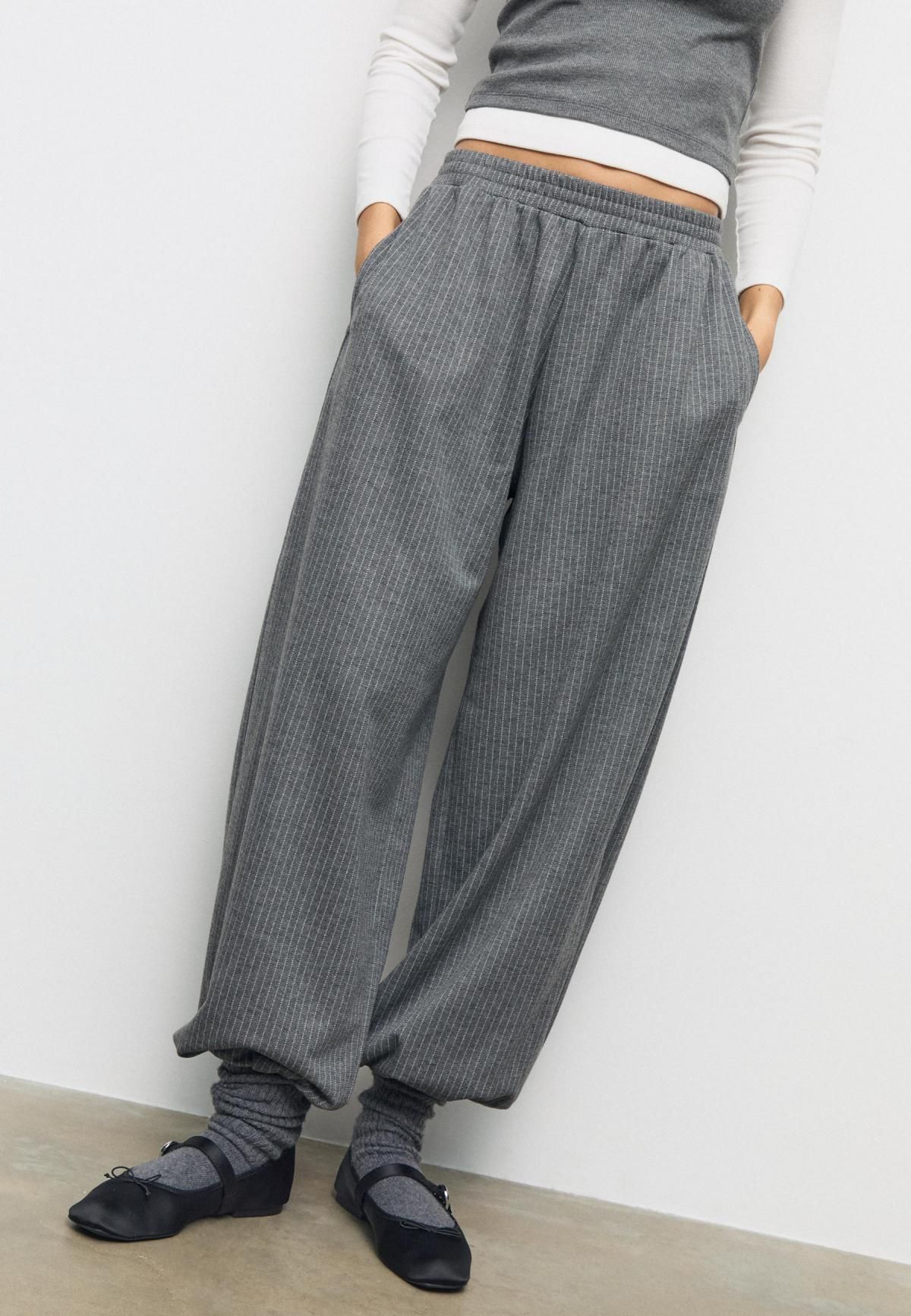 스트라디바리우스 스트라이프 벌룬 조거 팬츠 8279/214 DARK GREY - 상품 이미지