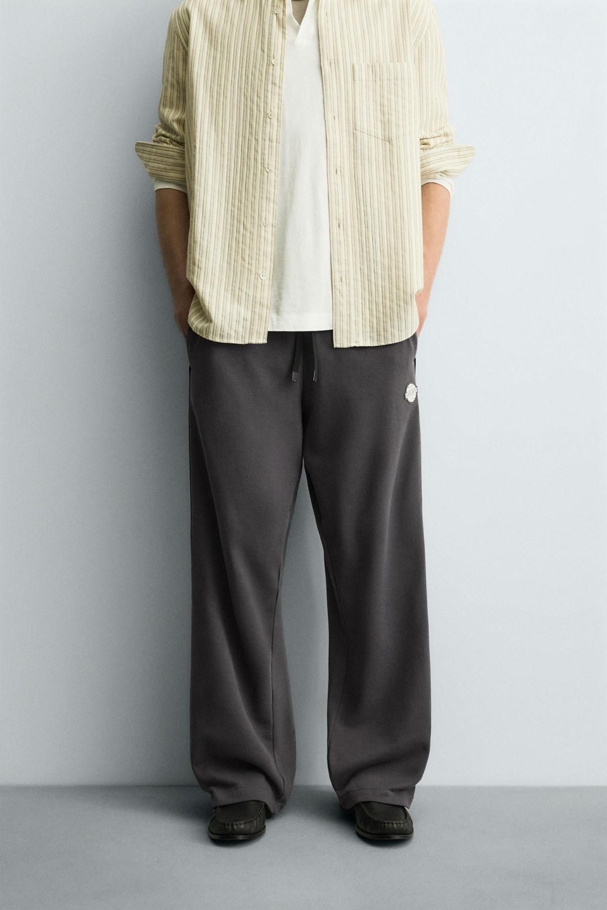 자라 테크니컬 배색 와이드 트레이닝 팬츠 0962/311 ANTHRACITE GREY - 상세 이미지 3