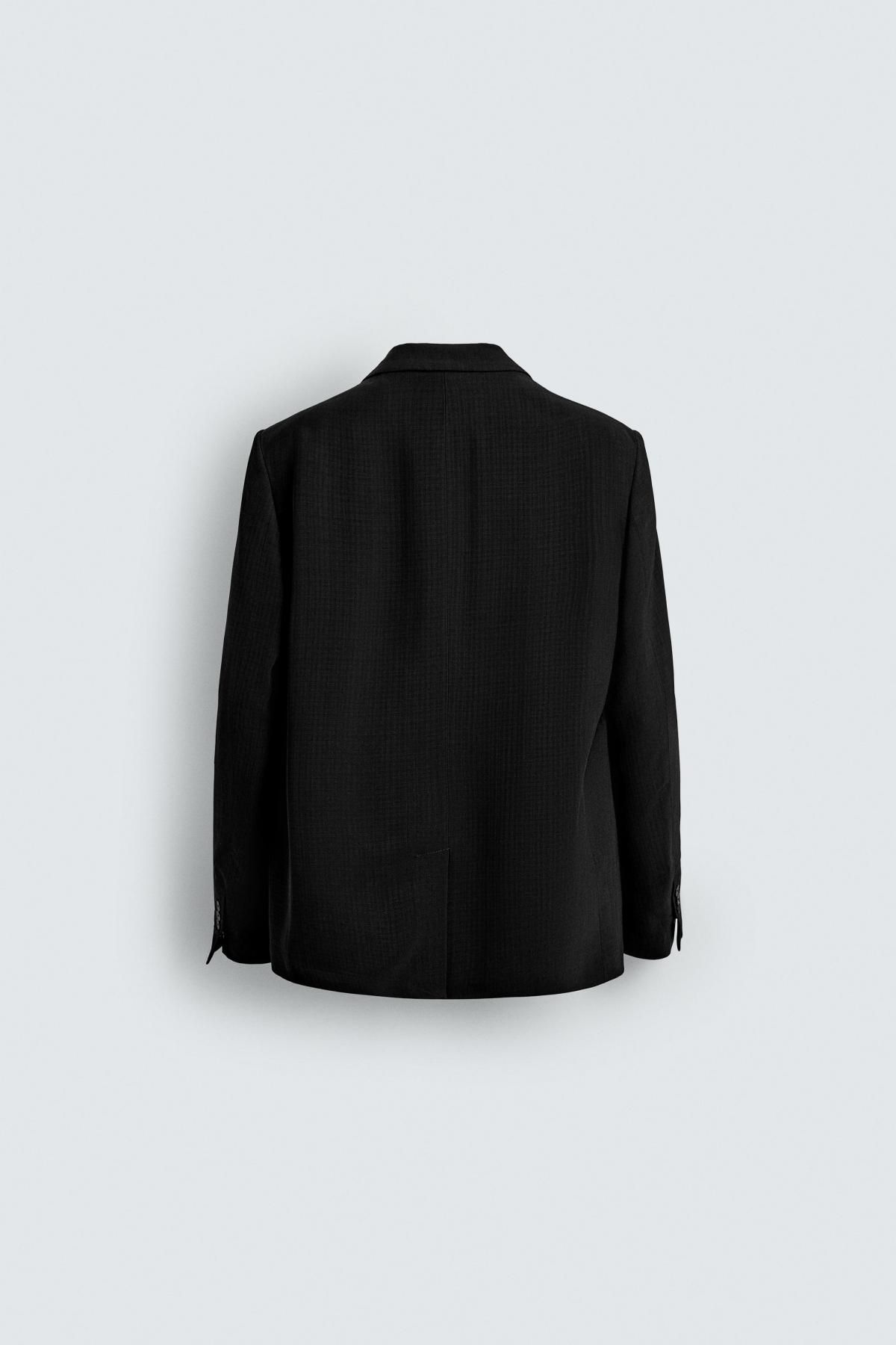 자라 테크니컬 더블브레스트 블랙 블레이저 6400/152 BLACK 이미지 8