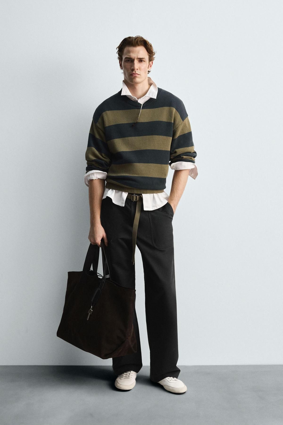 자라 스트라이프 오버핏 라운드 니트 스웨터 9598/308 NAVY BLUE - 상세 이미지 2