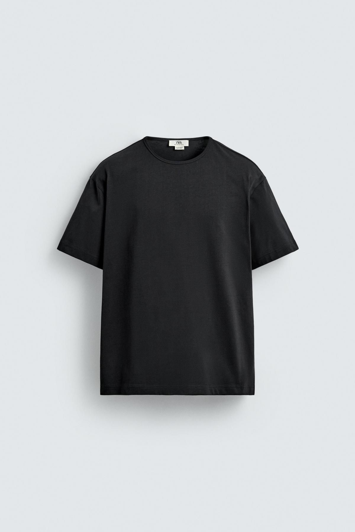 자라 헤비웨이트 컴팩트 코튼 릴렉스핏 반팔 티셔츠 3665/310 ANTHRACITE GREY - 메인 이미지