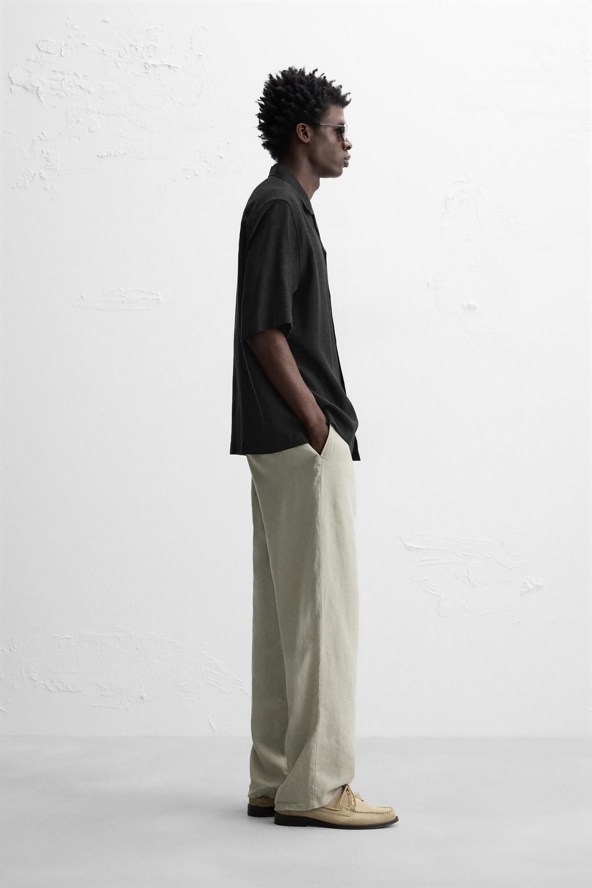 자라 릴랙스핏 반팔 셔츠 4620/300 BLACK - 상세 이미지 5